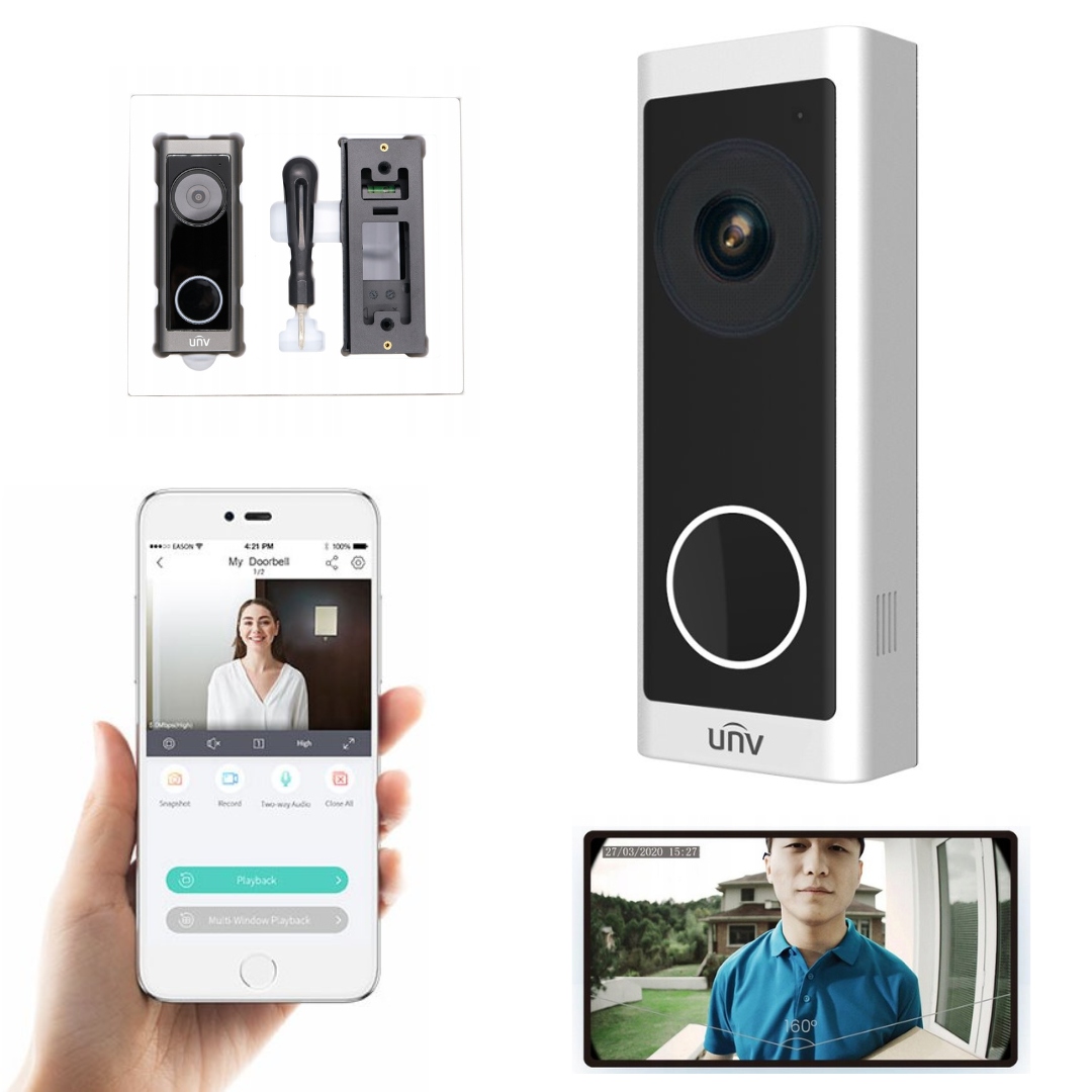 Zvonček Na Dvere S Kamerou Wi-Fi URDB1 Doorbell Uniview Videovrátnik 2MPX