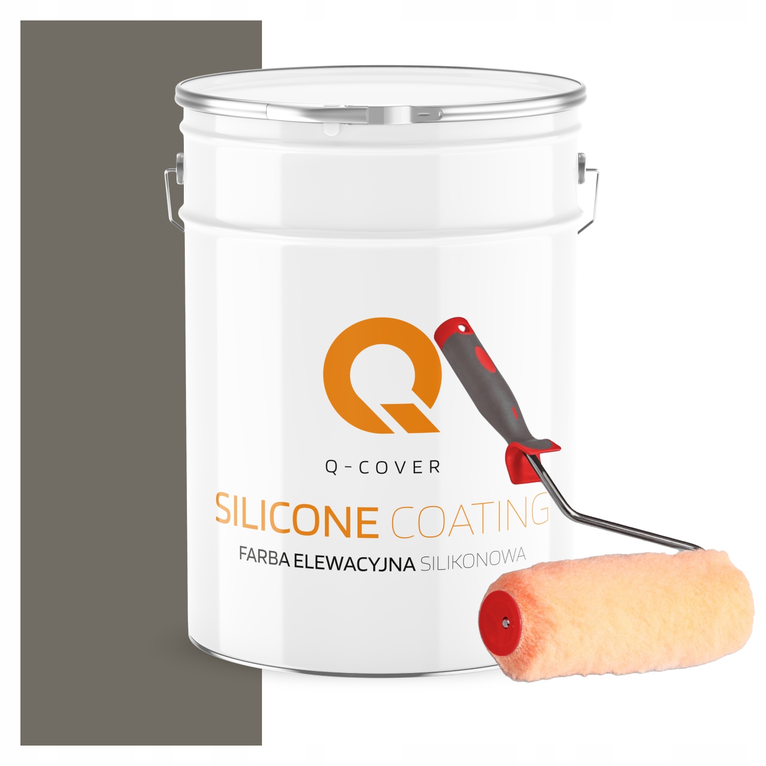 Fasádna farba silikónová vonkajšia omietka 10 l šedá tmavo teplá valček