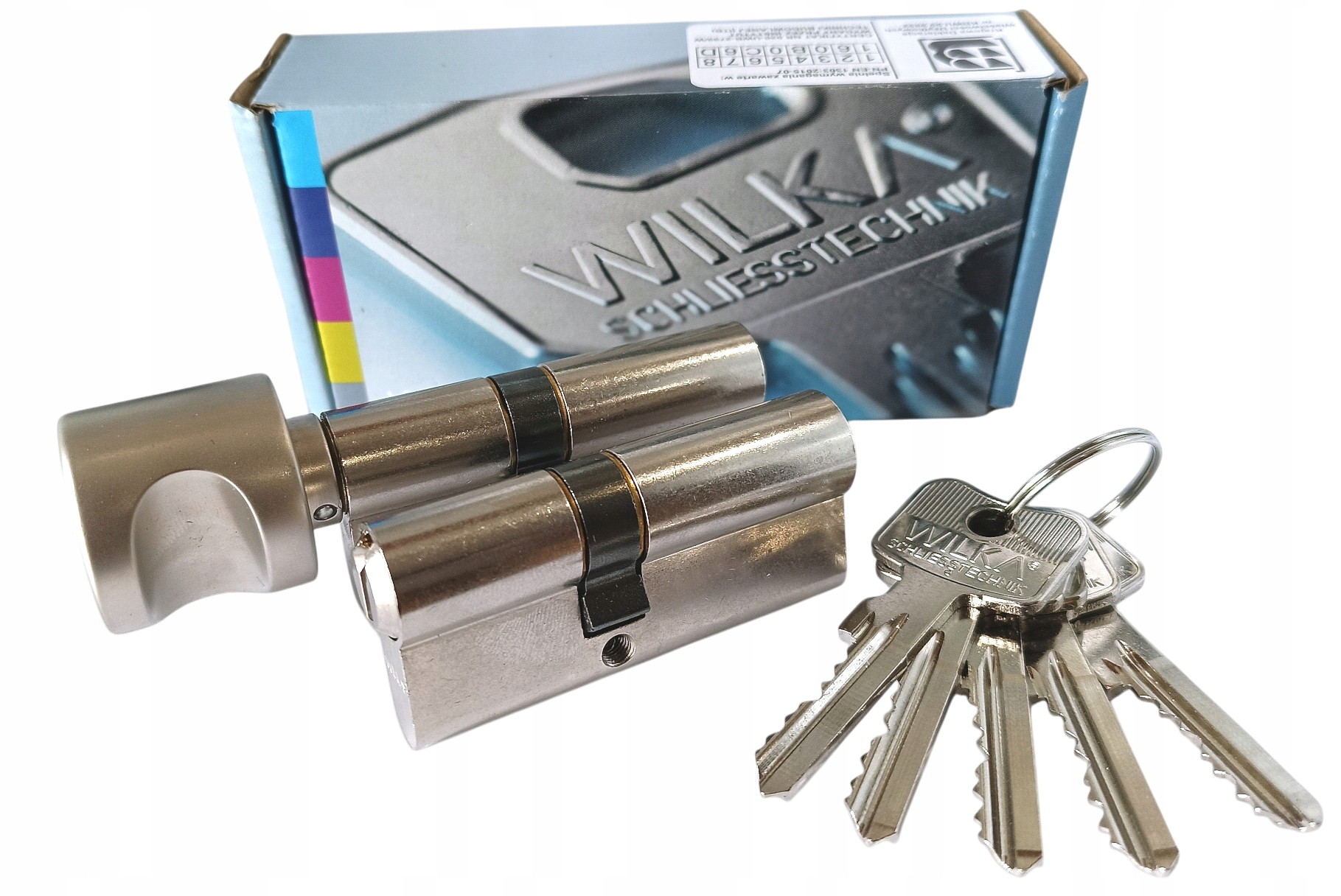 Komplet wkładek Wilka klasa B nikiel 30/45 +30/45g 5 kluczy!