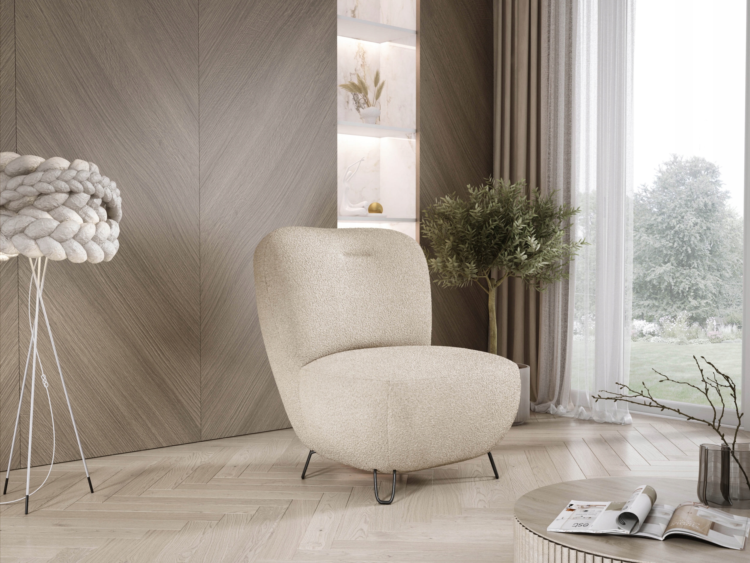 Moderní křeslo Luis II Vysoké nohy Novinka