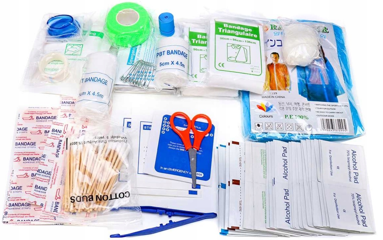 APTECZKA PRZENOŚNA PIERWSZA POMOC 180 ELEMENTÓW Rodzaj przenośna / walizka