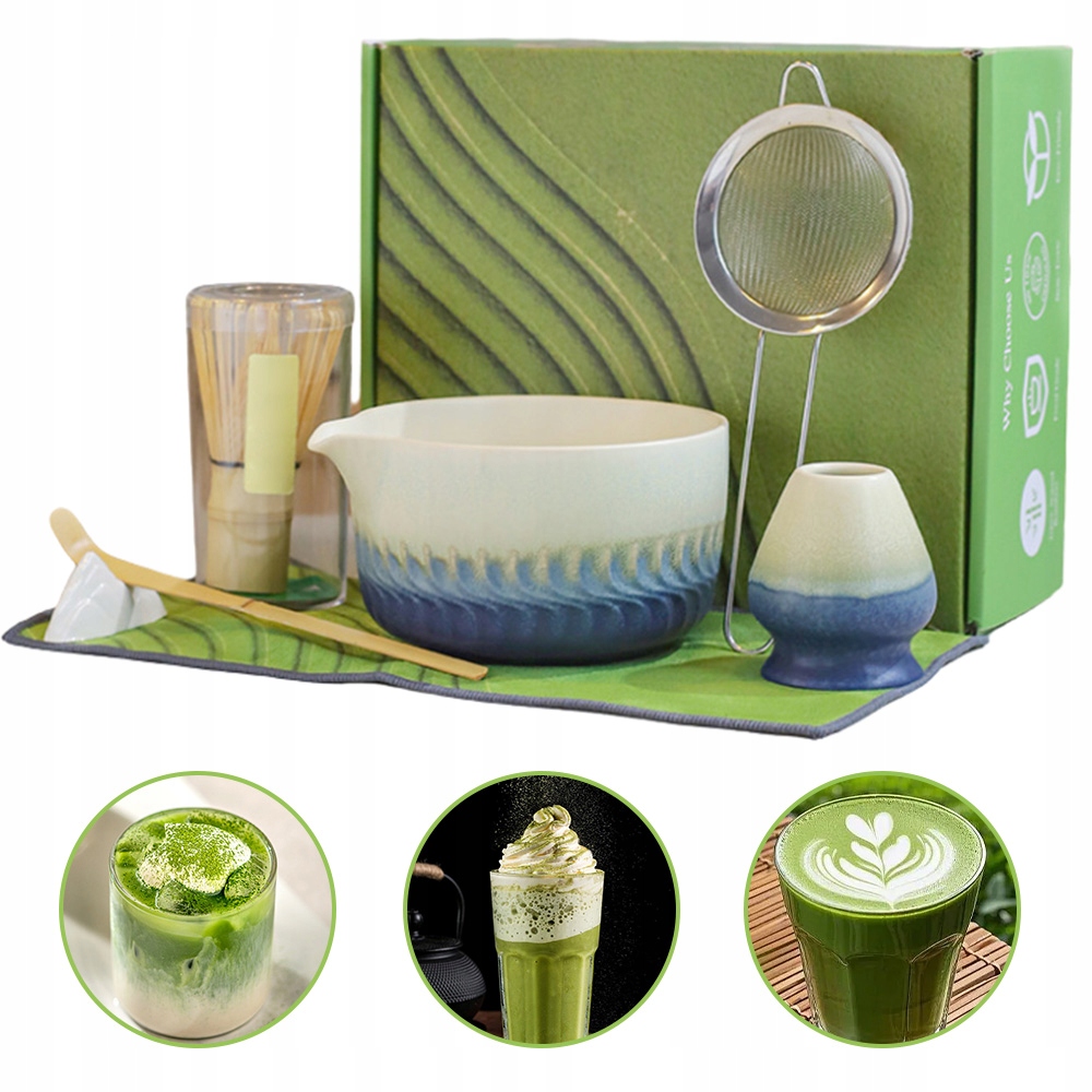 Dárková Sada Na Čaj Matcha Částečný Mixér Matcha 7 Ks. Gradient