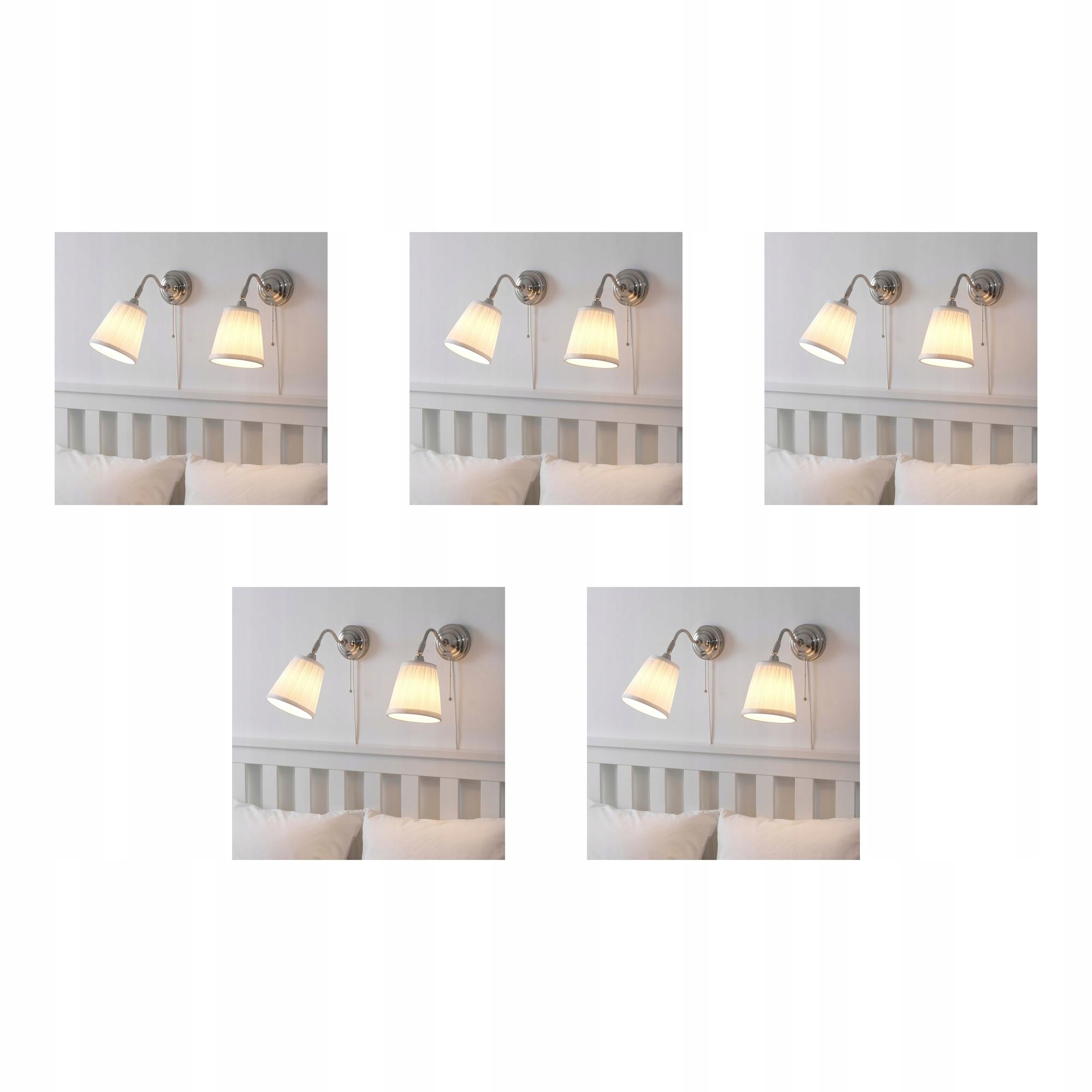 5 szt. Arstid Lampa ścienna niklowano/biały