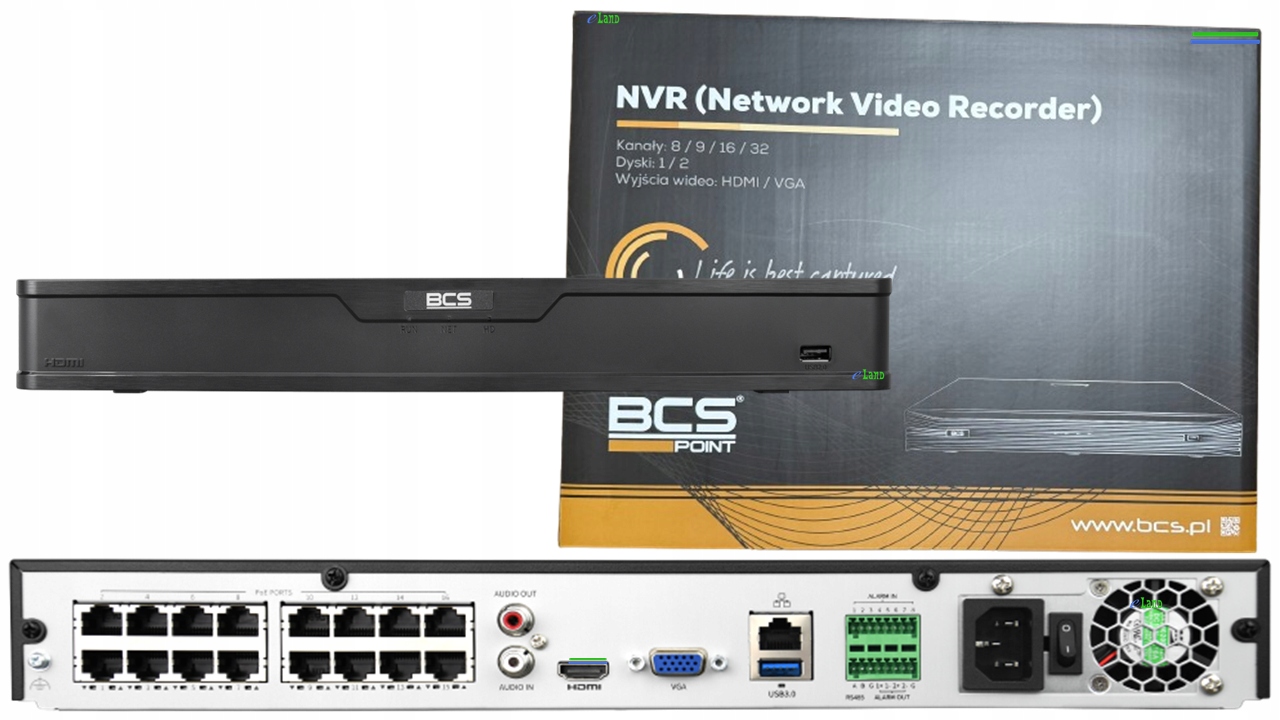 Rejestrator Ip BCS-P-NVR1602-A-4KE-16P(3) 16 kanałów do 16MPx, switch PoE