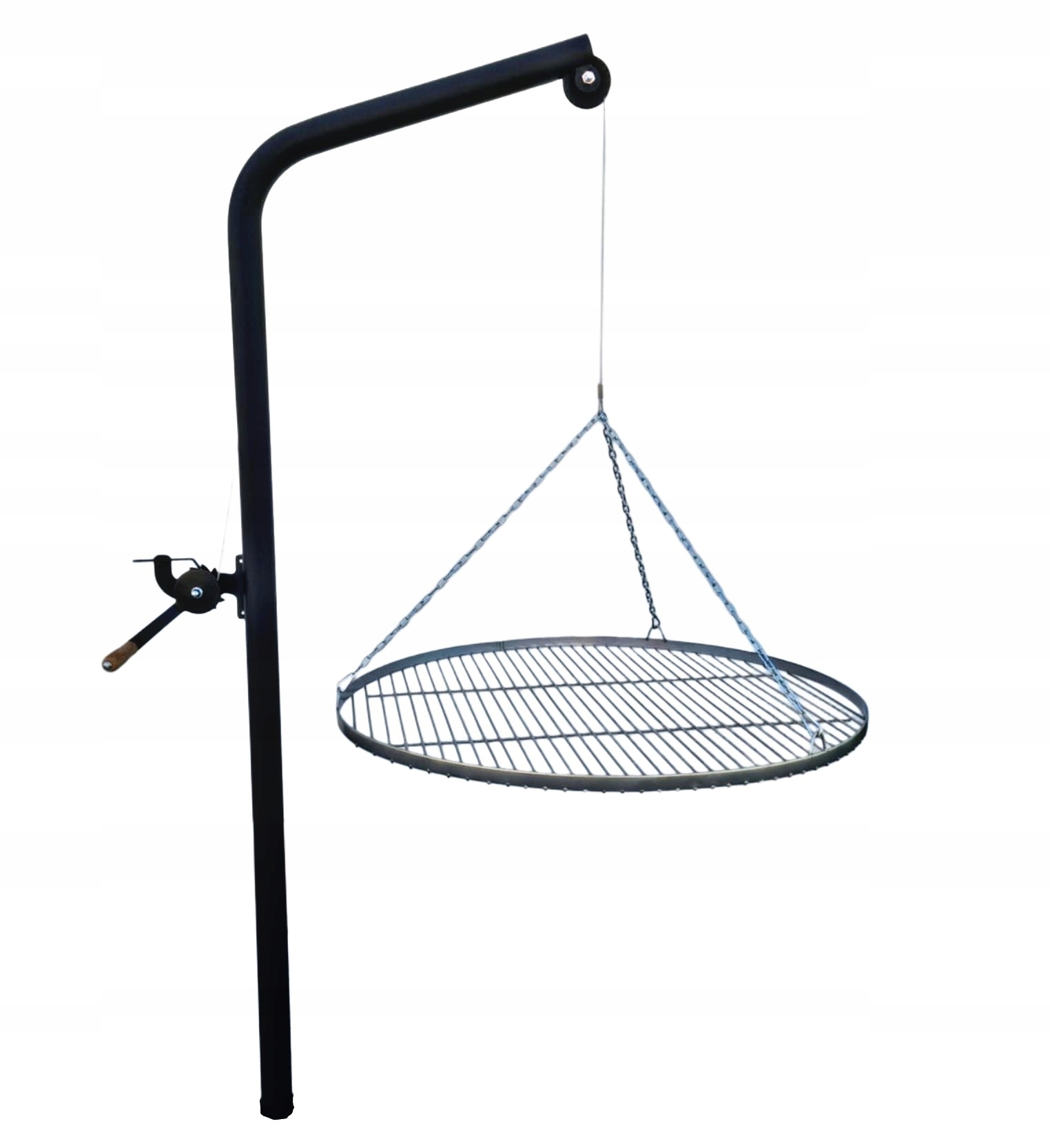 Grill żuraw ogrodowy ogniskowy wysięgnik ramie trójnóg ruszt 80 nierdzewny