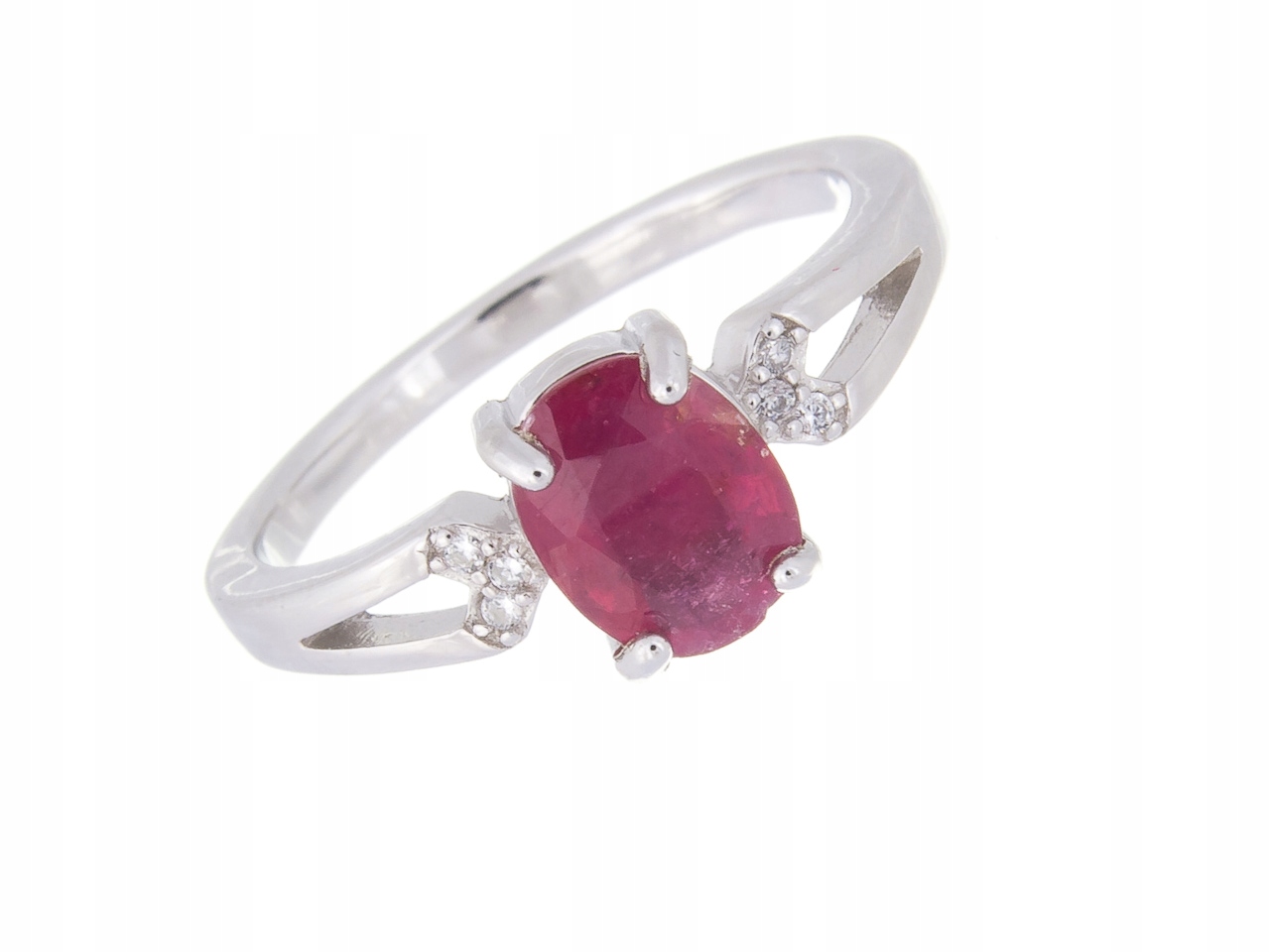 Stříbrný Prstýnek Vel 14 Rubín Přírodní