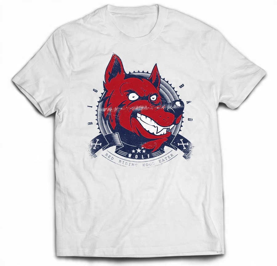 

Tshirt wolf wilk kreskówka cartoon big bad XL