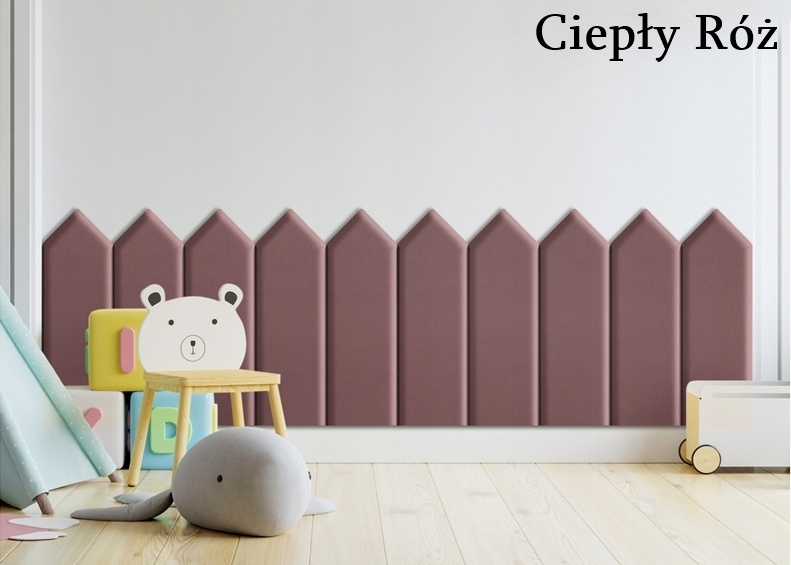 Panel tapicerowany PŁOTEK ostry 60x20 cm CIEPŁY RÓŻ KKP