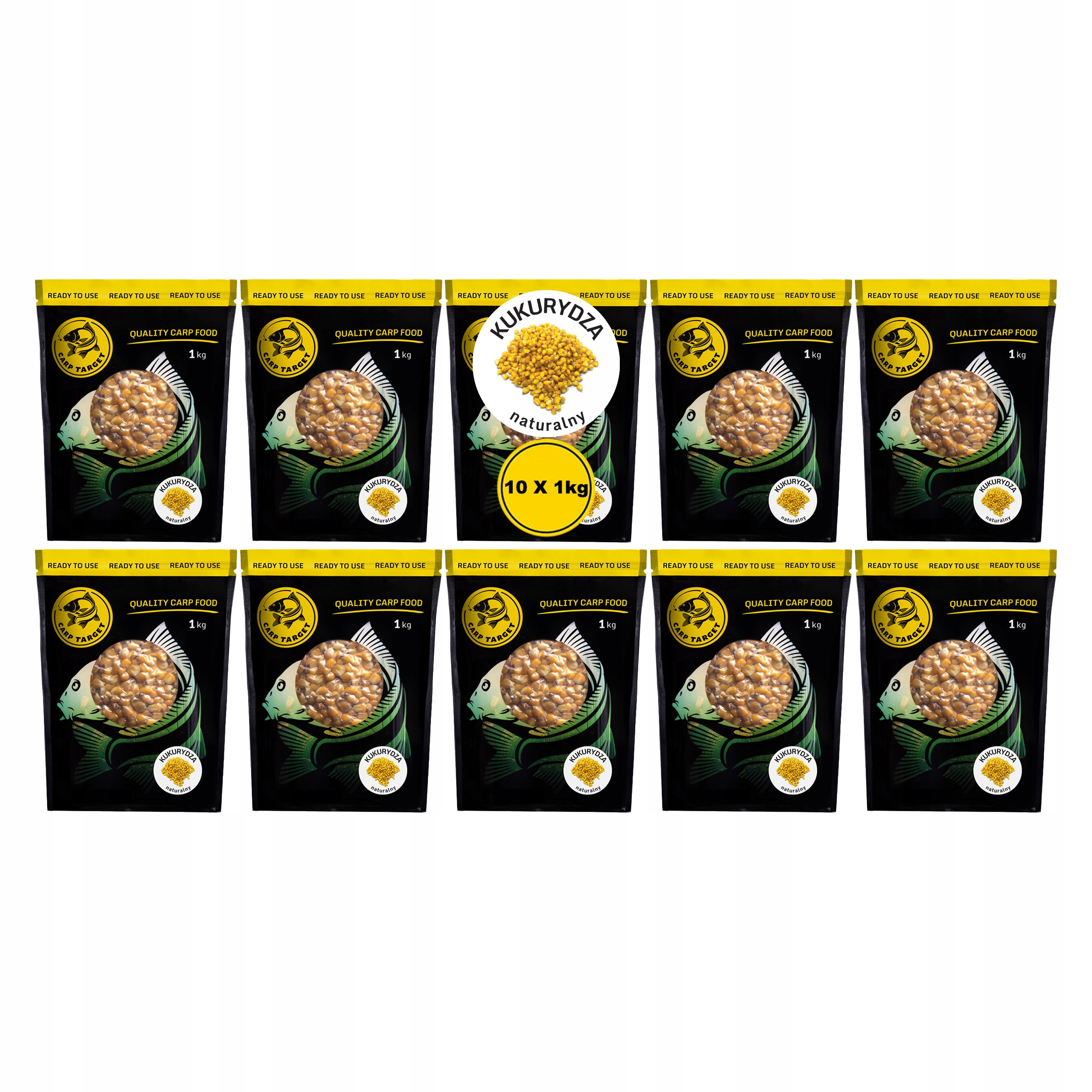 Vařená přírodní návnadová kukuřice – Kukuřice Na Ryby 10 kg (10 x 1 kg)