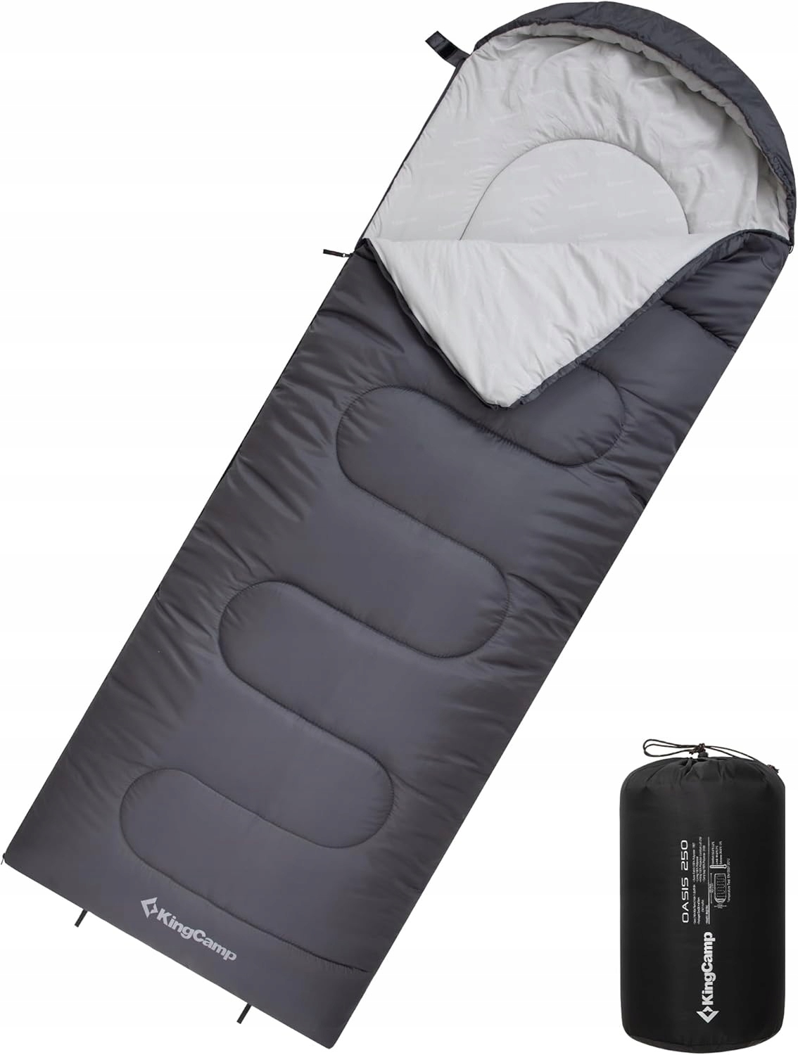KingCamp śpiwór kompaktowy, 3-sezonowy wodoodporny 220x75 cm