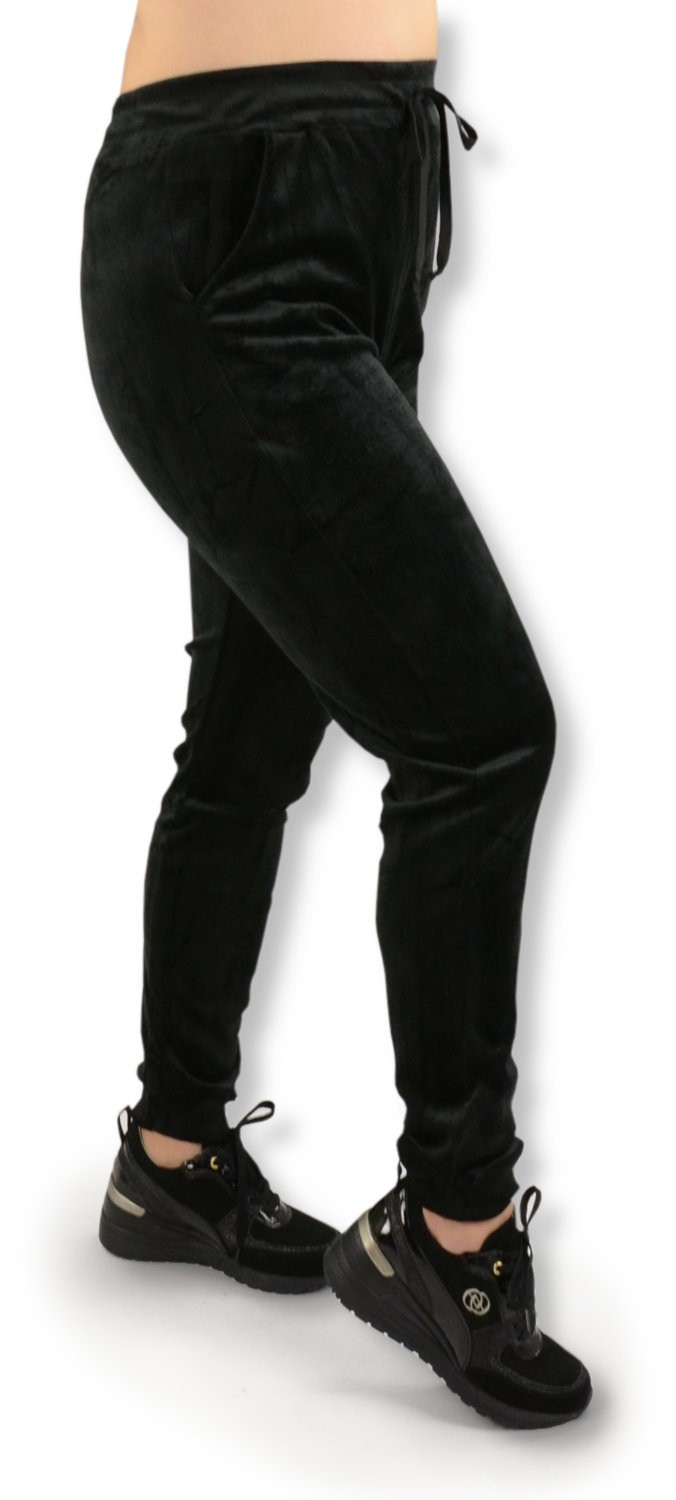 

Spodnie dresowe damskie welurowe 5107 -czarny L/XL