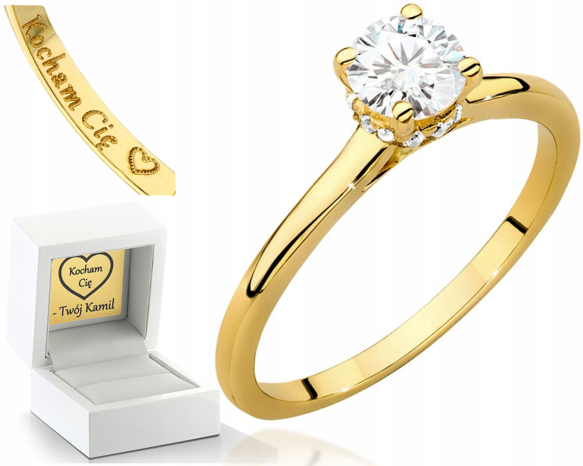 Prstýnek Žluté Zlato S Laboratorním Briliantem, Elegantní