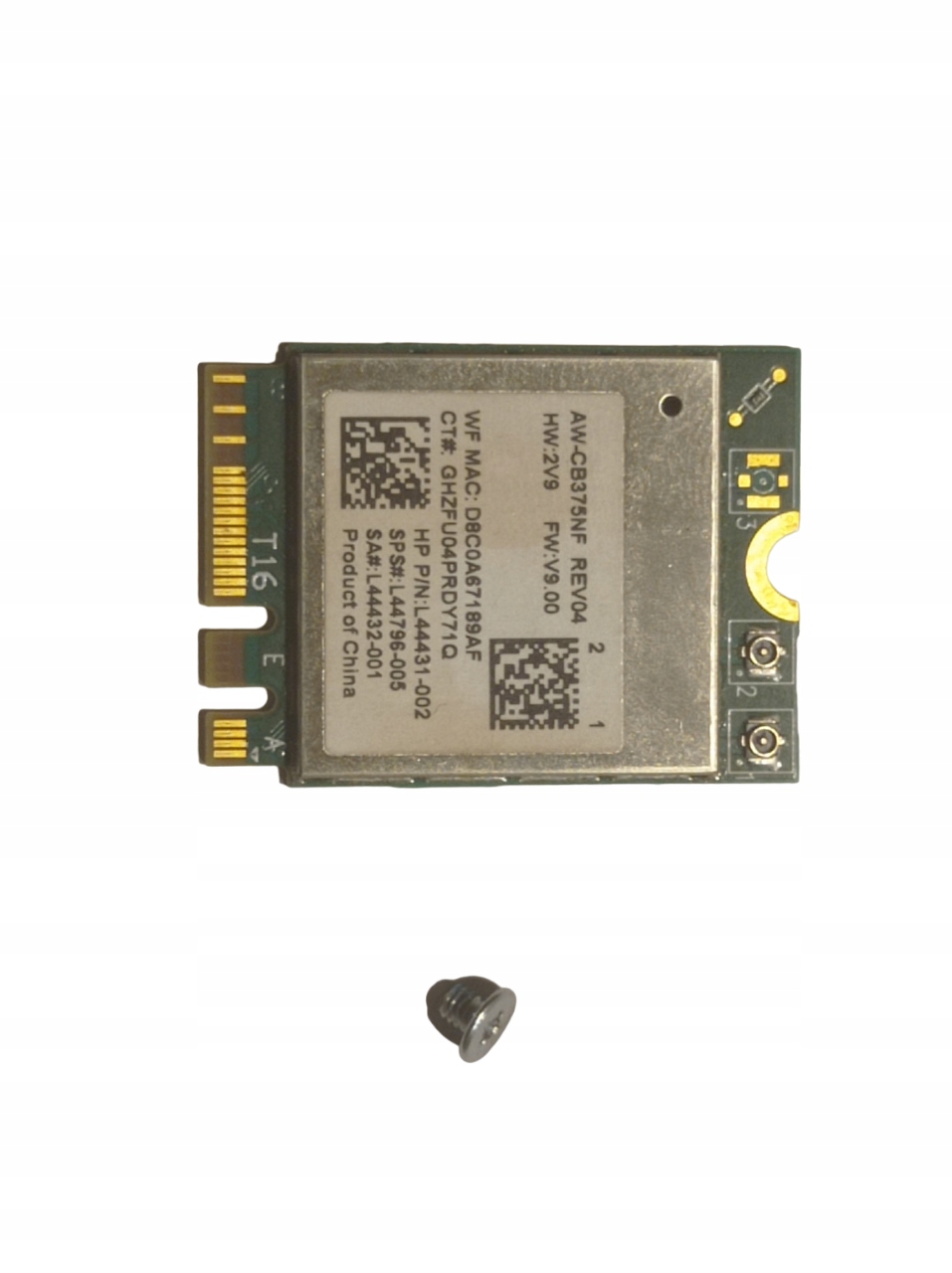 HP Probook 455 G7 Karta Wifi + Śrubka AW-CB375NF Realtek Komponenty modułu Bluetooth