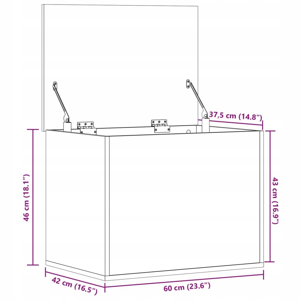 VidaXL Skrzynia, biała, 60x42x46 cm, materiał drewnopochodny EAN (GTIN) 8721012495555