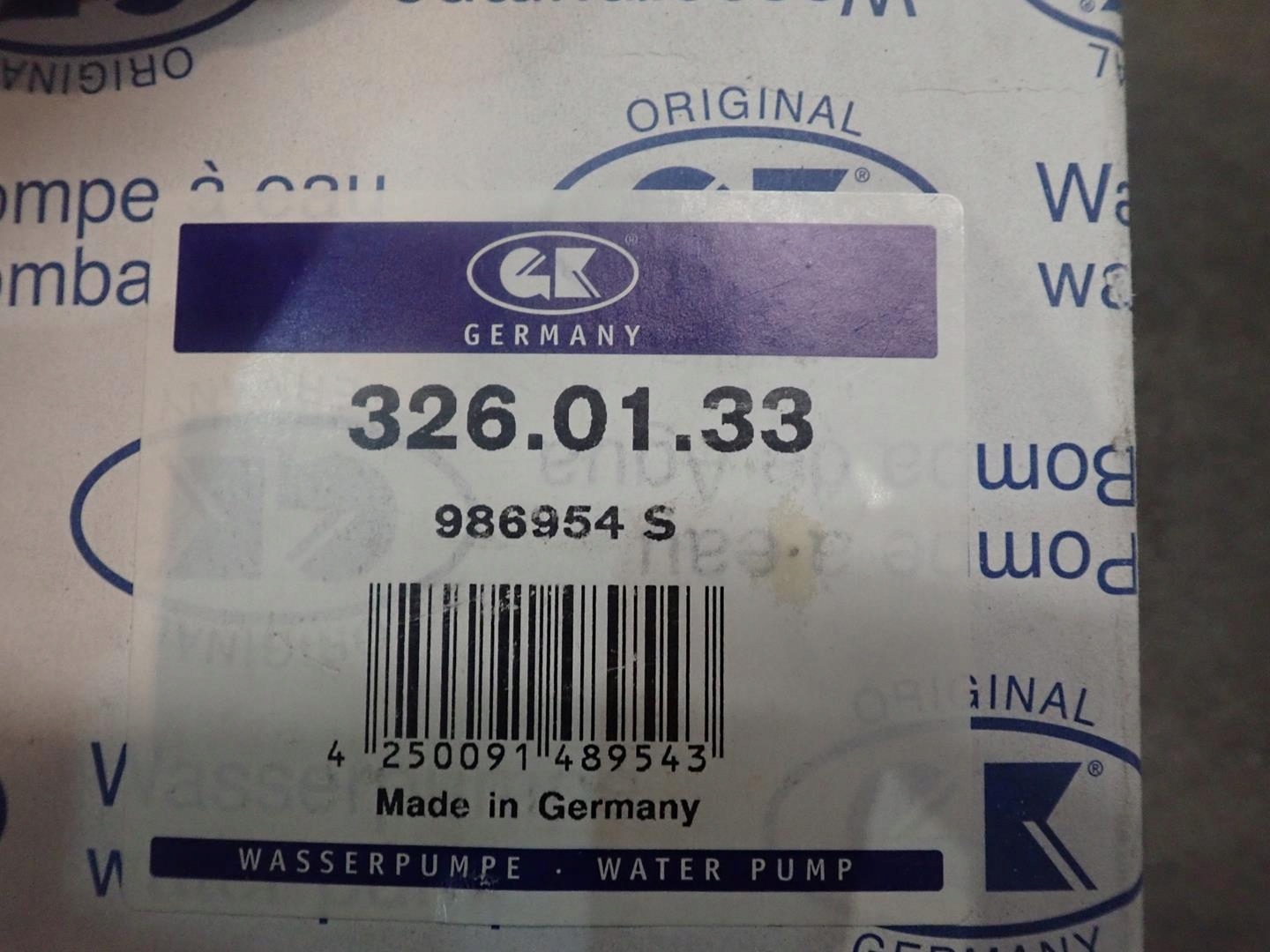 water pump RENAULT DACIA 986954S