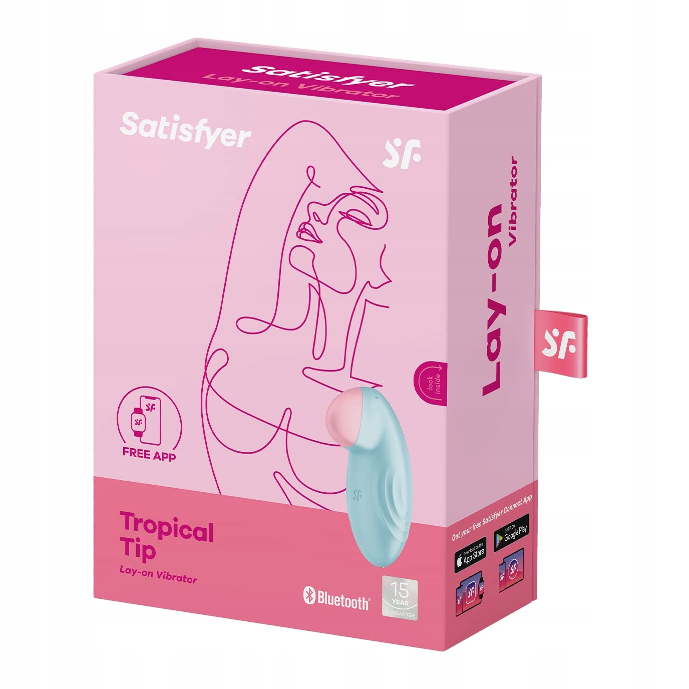 SATISFYER Tropical Tip Wibrator Bluetooth Klitoris Niebieski — miniatura 5