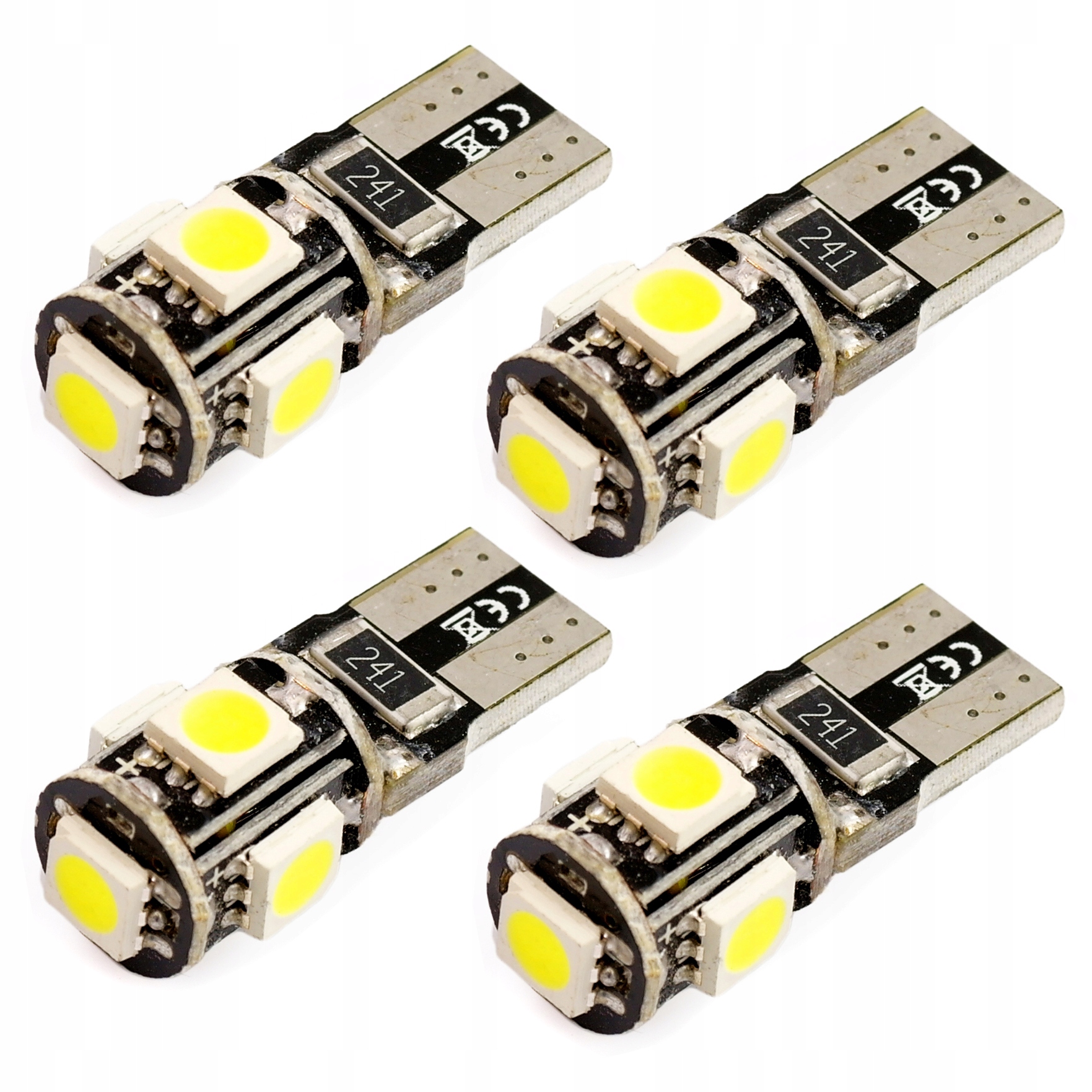 4x Żarówka W5W T10 5 diod LED SMD canbus can bus 4X W5W T10 5 SMD 5050 CB  za 9,36 zł z Warszawa -  - (9421817978)