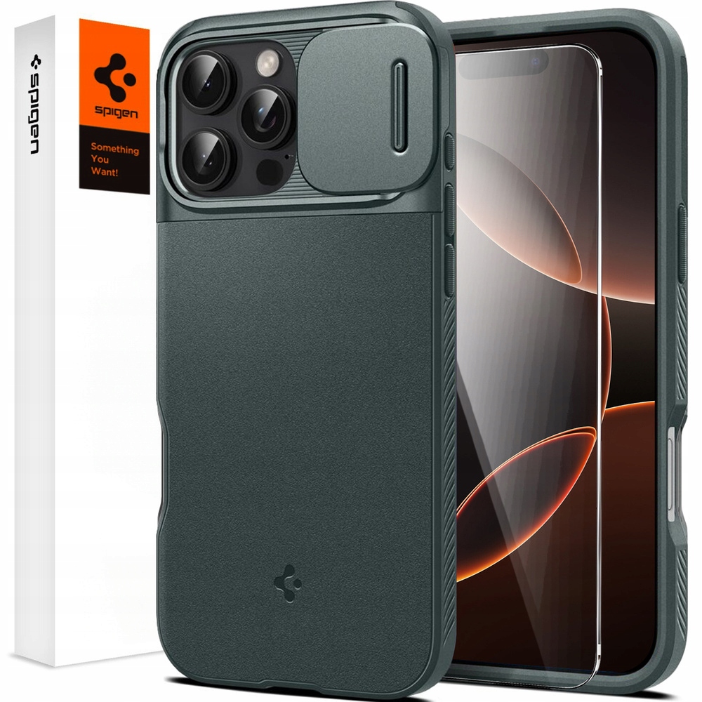 Spigen Camshield Pouzdro S Krytem Fotoaparátu Pro Iphone 16 Pro Sklo 9H