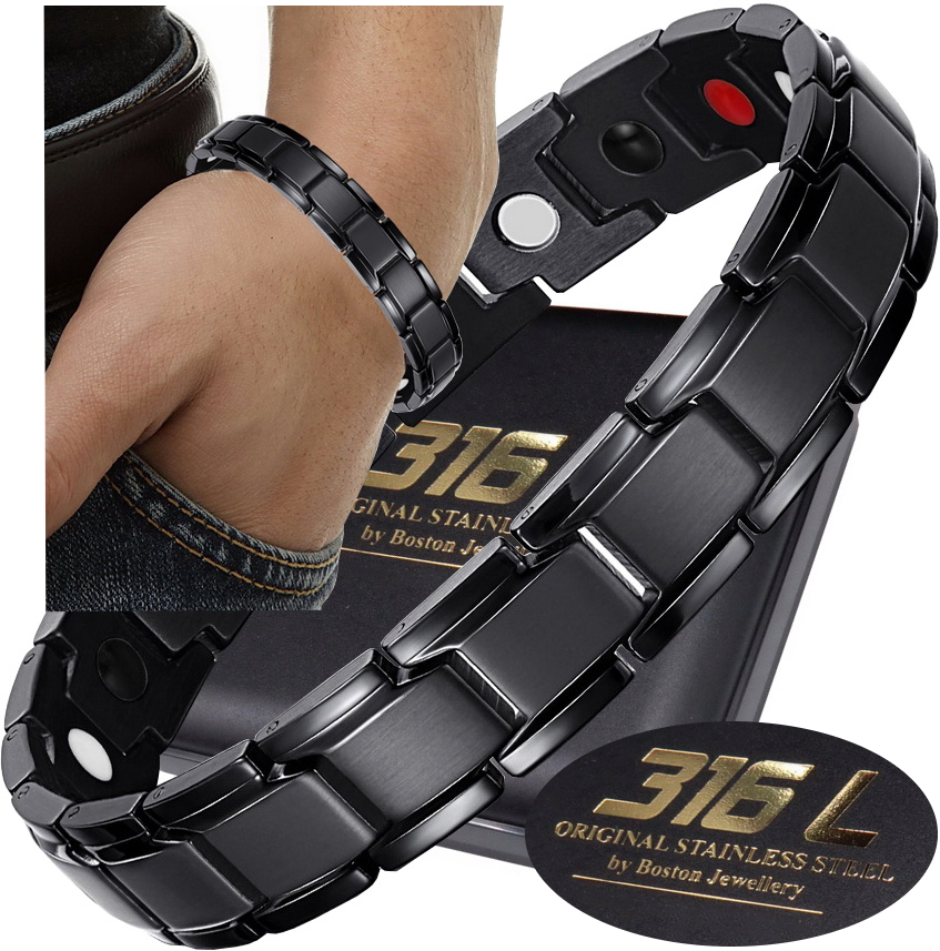 Černý Zdravotní Náramek Pánský Náramek Magnetický Silný Originál