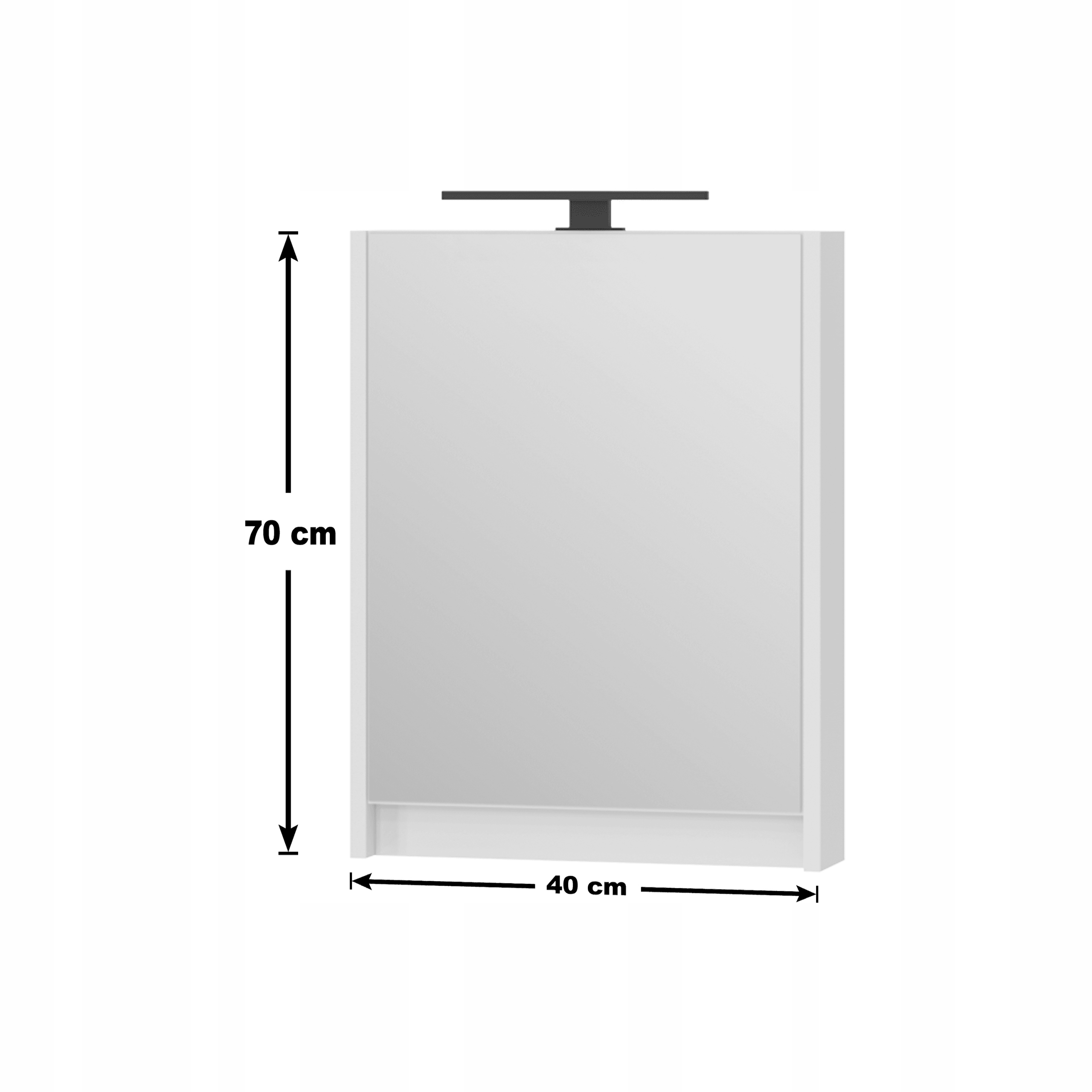 Kúpeľňová skrinka 40 s zrkadlom a Led lakom, biely lesk Omeble