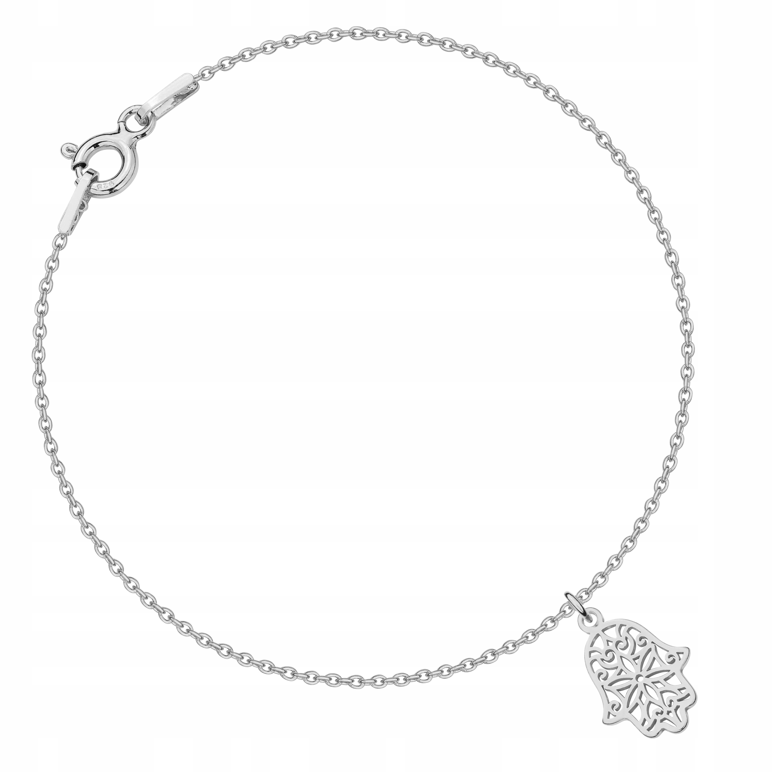 

Bransoletka srebrna z ręką fatimy srebro 925 hamsa