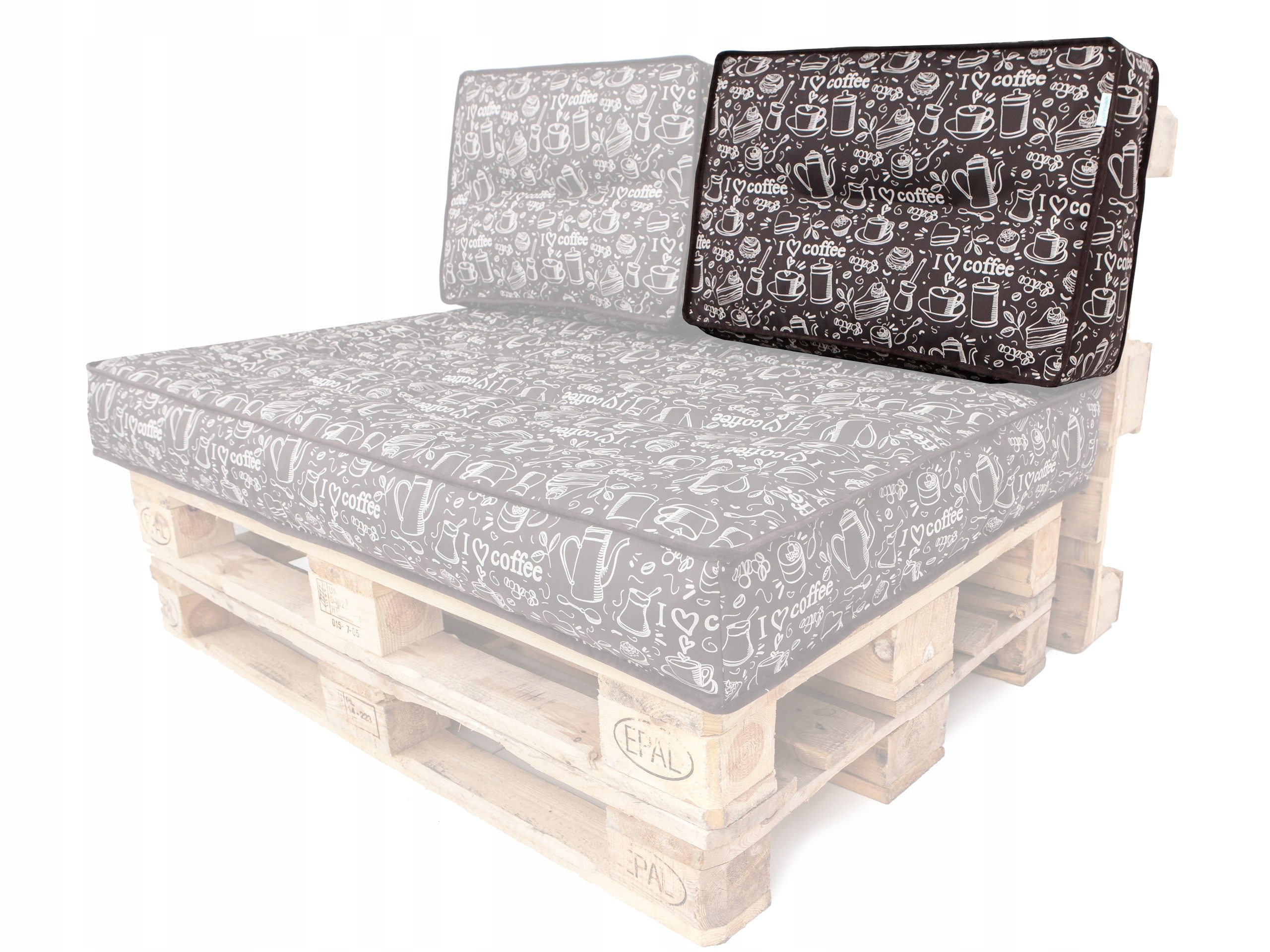 Malá polštář na opěradlo pro lavičku z palet 60x40