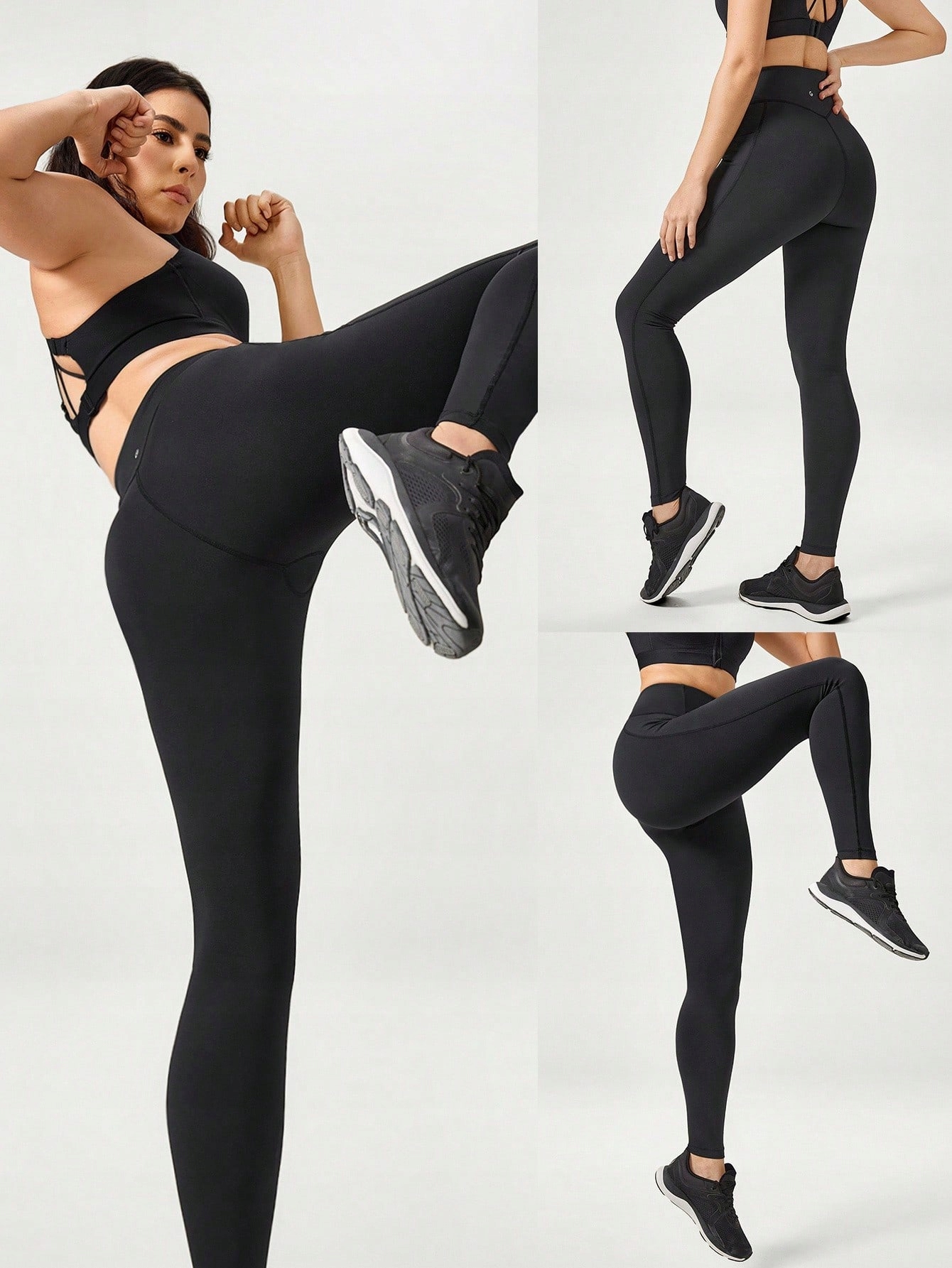 Legginsy Sportowe Treningowe Bezszwowe Czarne Glowmode XL 42