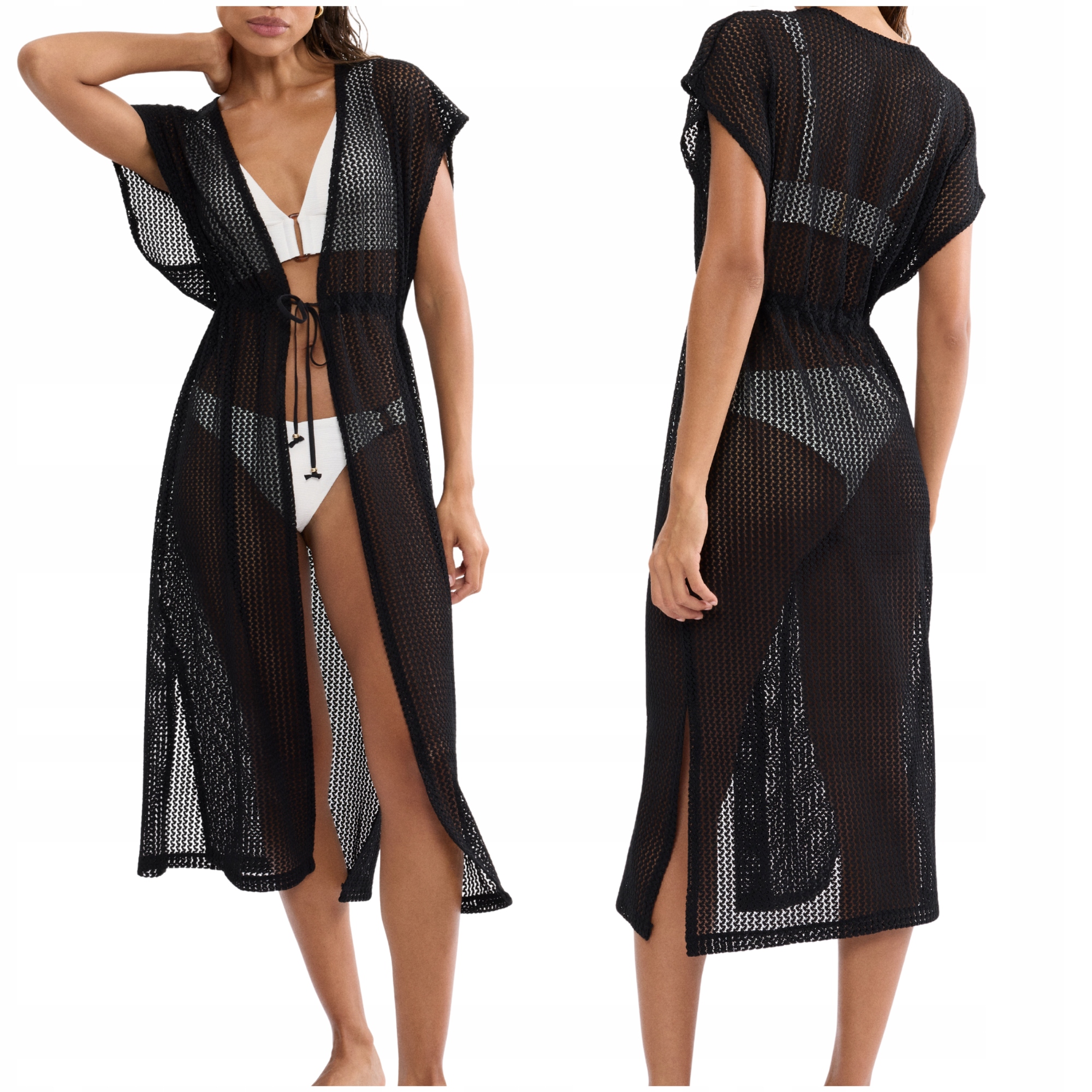 Kimono plážový přehoz na oblek Triumph Beach MyWear Crochet 38