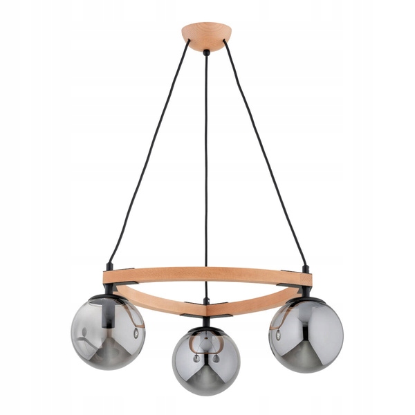 Industriálny gyrnadol Adina Pro Drevený, lesklé kovové tienidlá