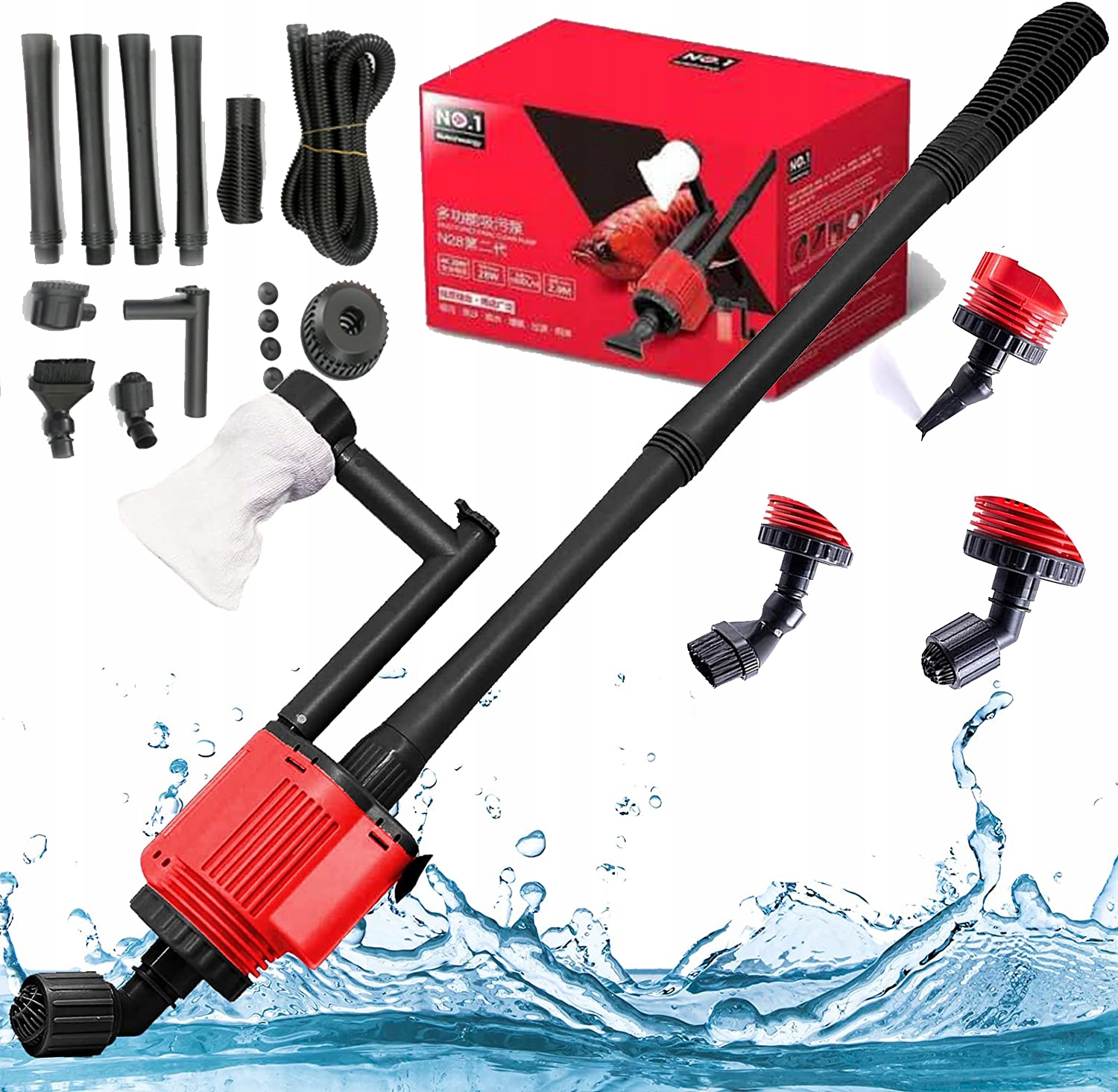 Levně Elektrický Odmulčovač Do Akvária S Pumpičkou, Čtyři Nastavitelné Délky