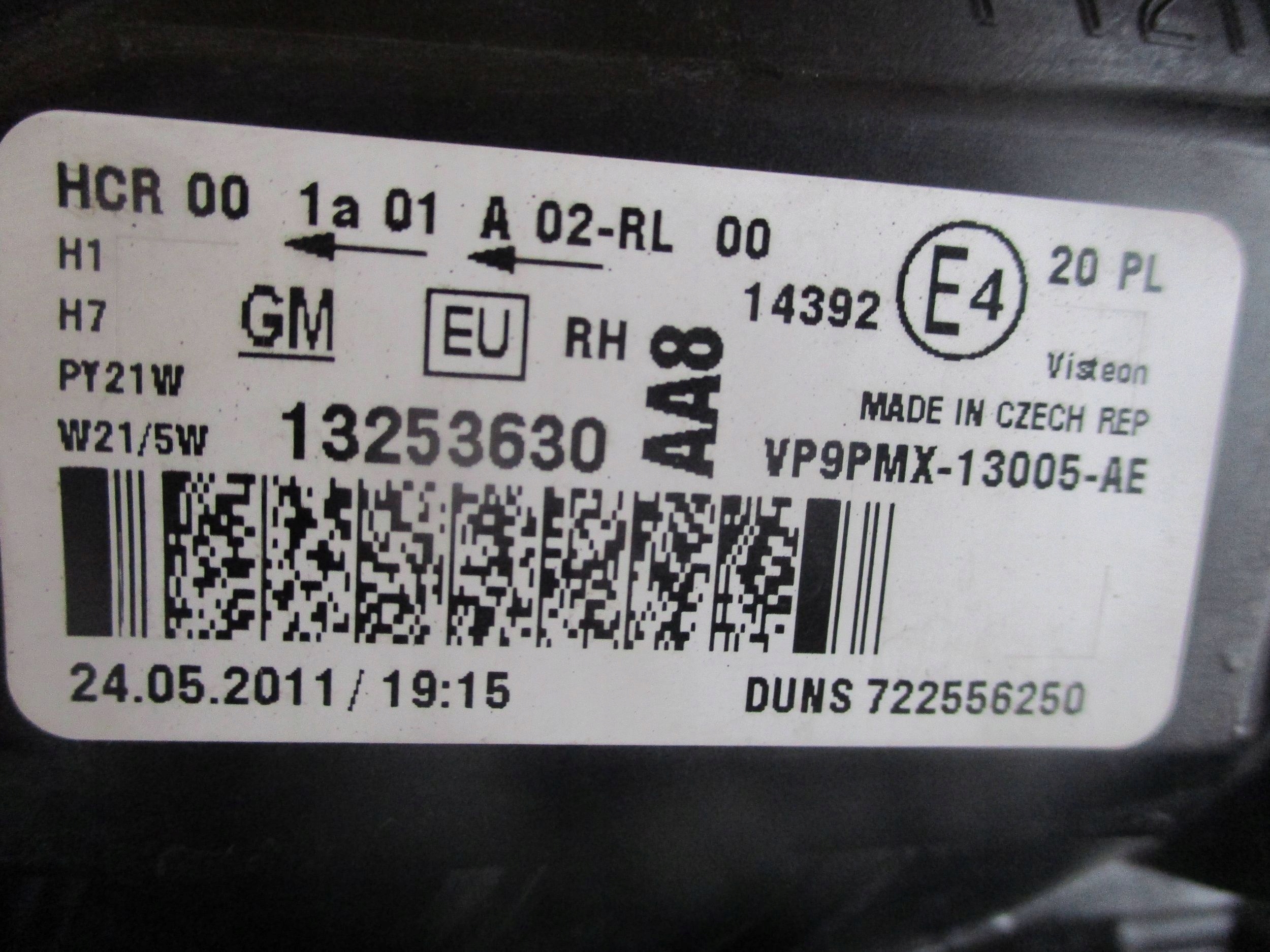 light front front right OPEL MERIVA B