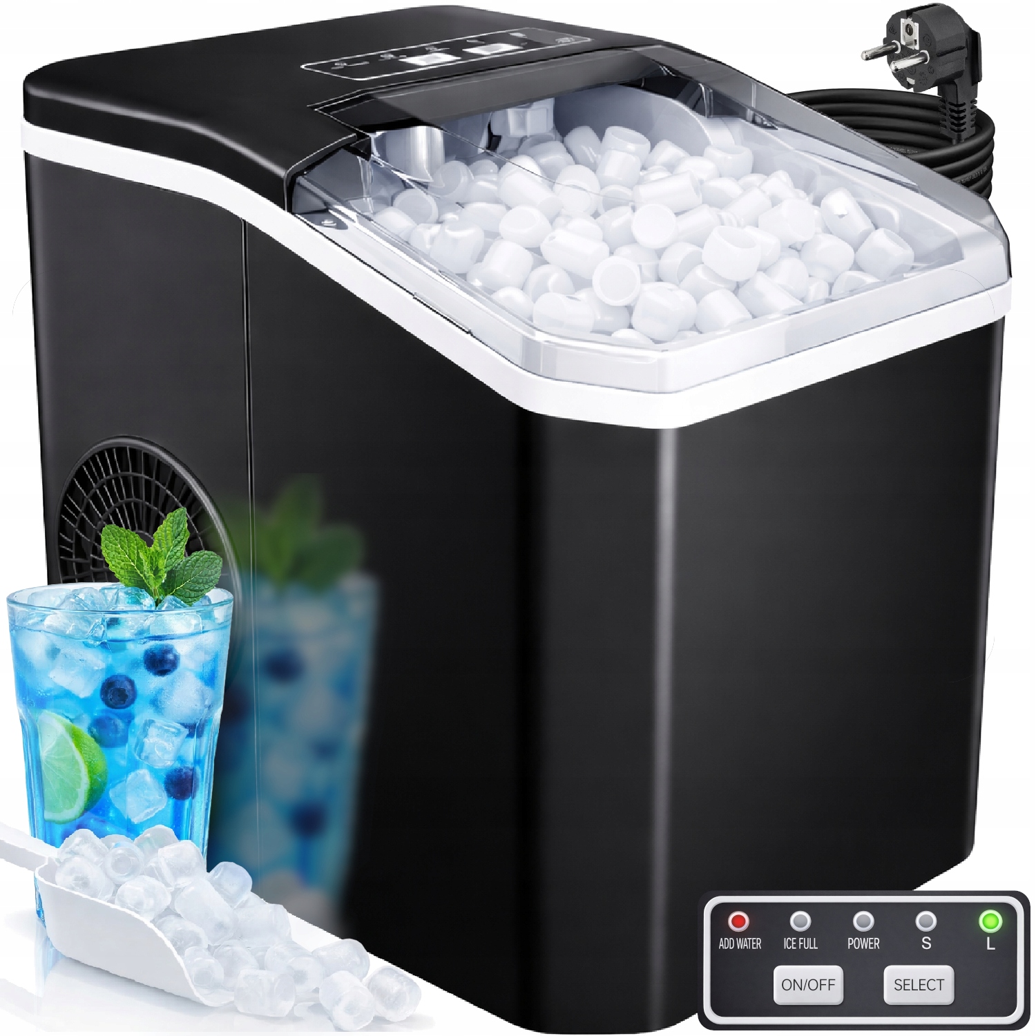 Kostkarka do lodu Szybka Automatyczna regulacja wielkości kostek 12 kg/dobę