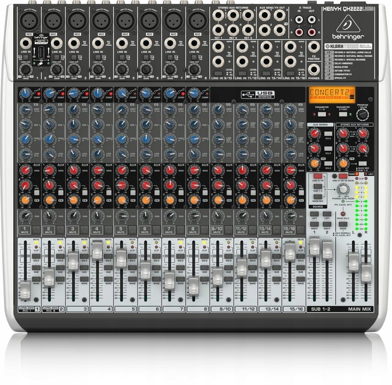 Behringer Xenyx QX2222USB 22-kanálový mixážní pult s Efekty a Usb audio rozhraním