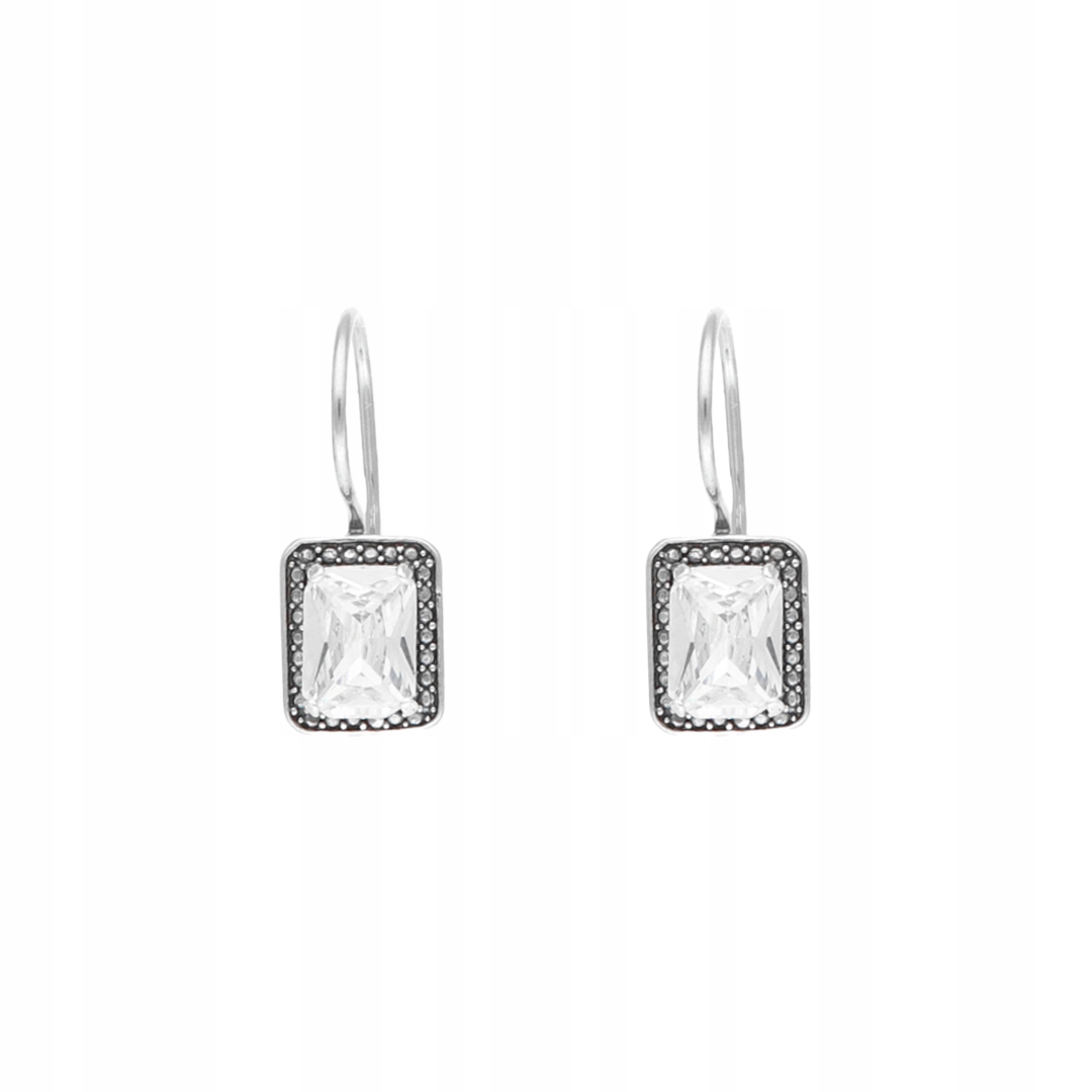 Náušnice s bílými zirkony stříbro