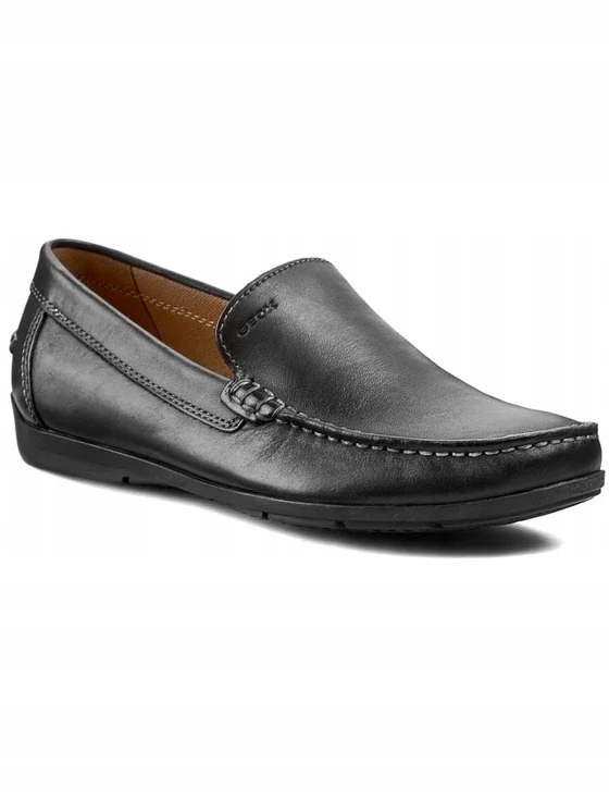 Geox U32Q3A Kožené Mokasíny Černé Pánské 42 J0B