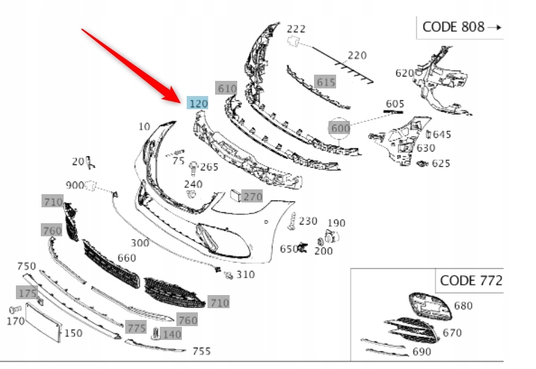 Absorbér Pěna Nárazníku Mercedes S W222 Amg