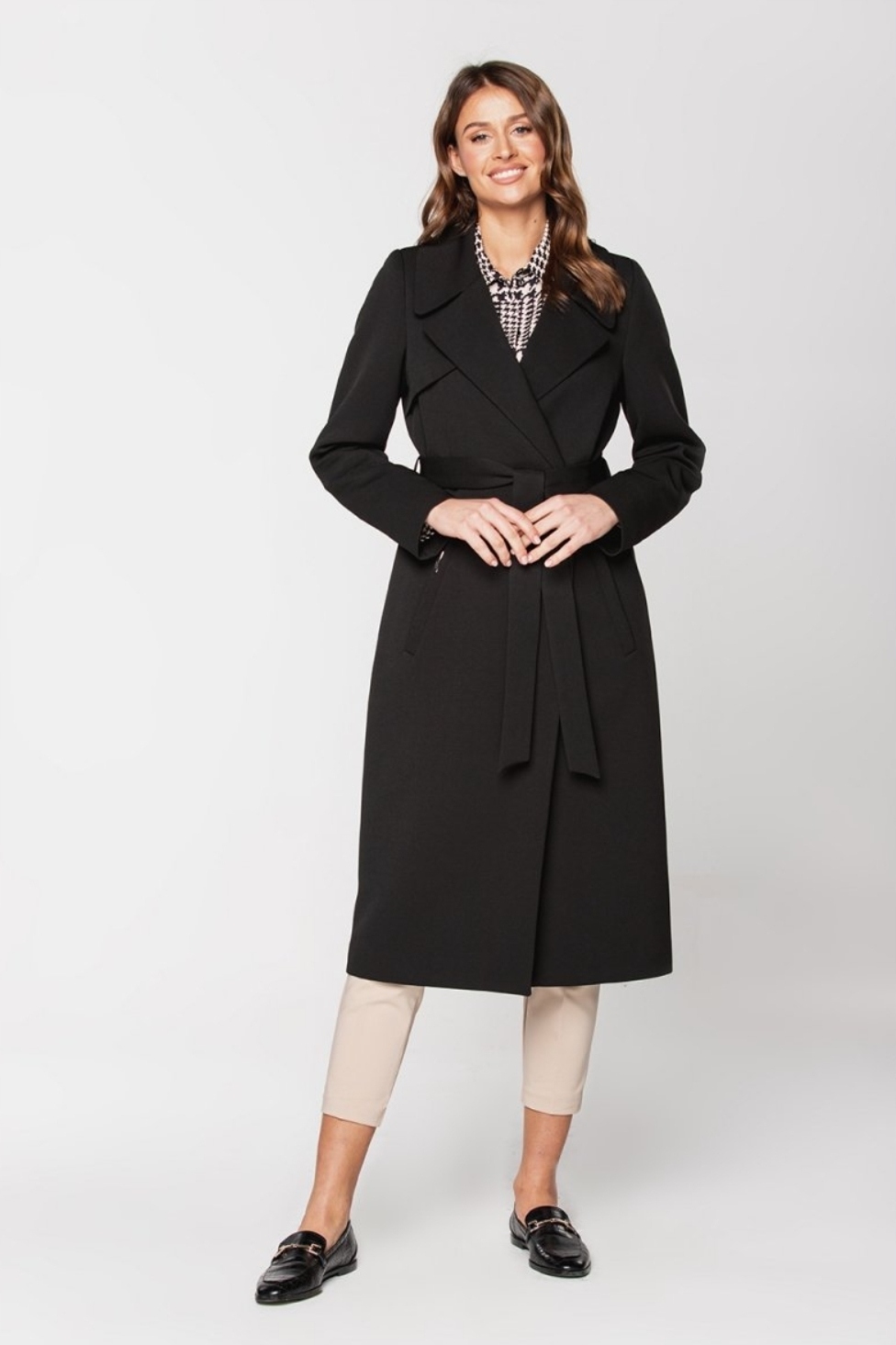 Passero dámský černý klasický kabát na jaro a léto Oliwia velikost 42