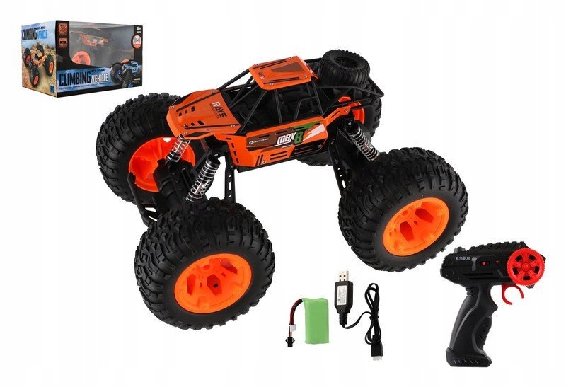 Auto Rc Off-Road terénní oranžové dobíjecí, pa...