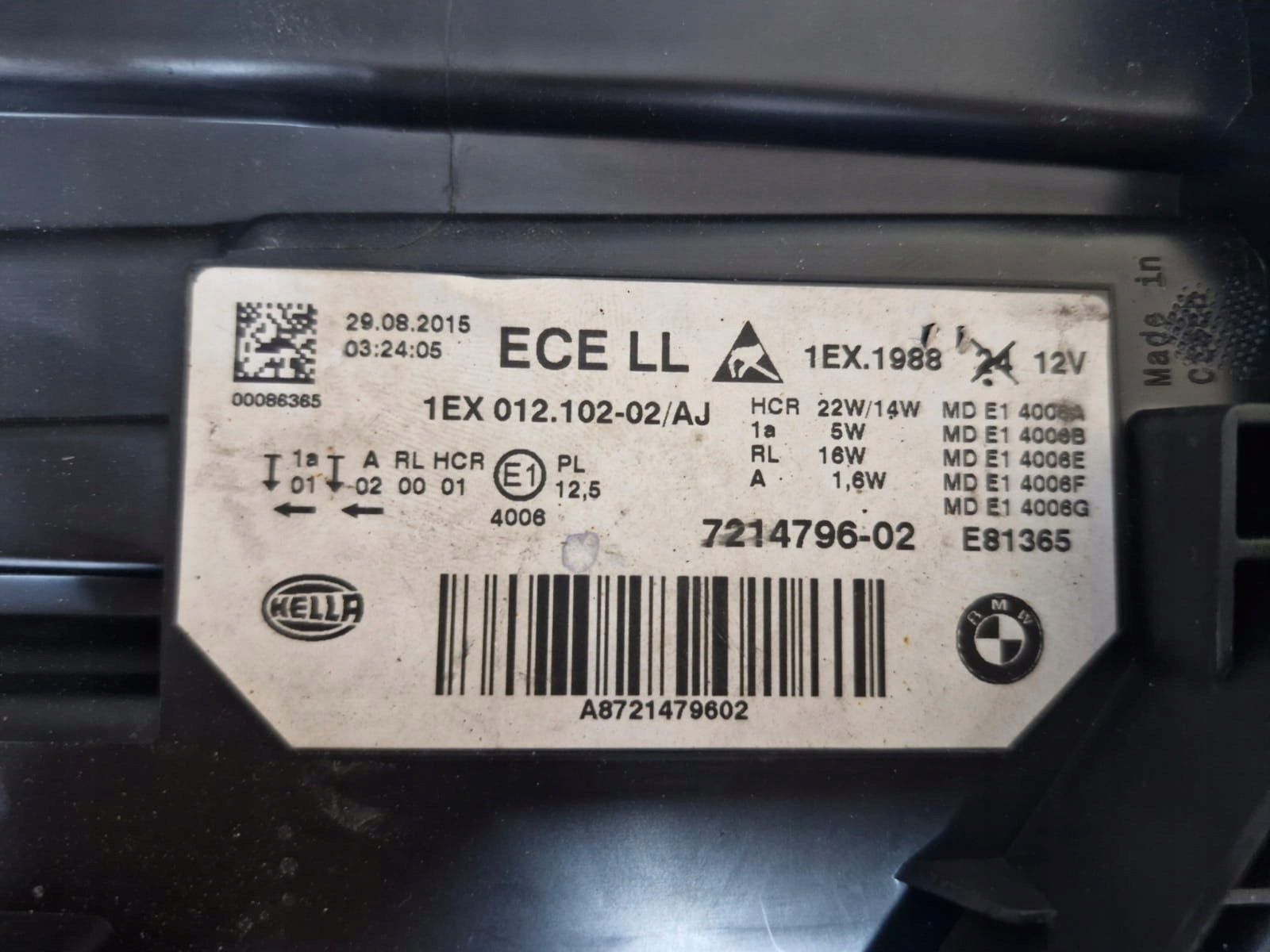 light right Bmw 3 F30 F31 LIFT FULL LED