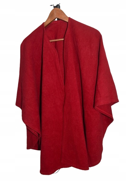 WEŁNIANE PONCZO NARZUTKA KOC WOOL