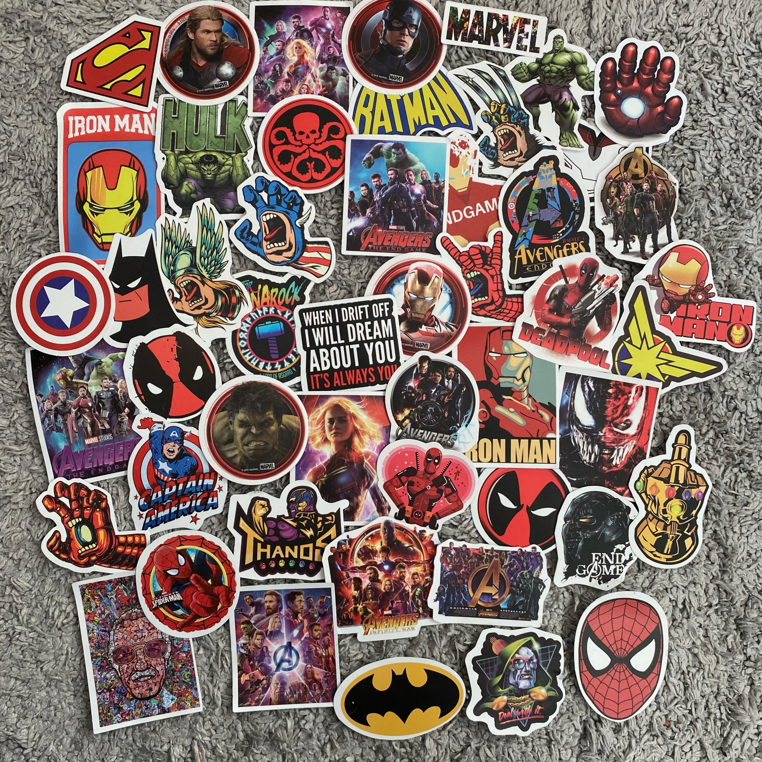

Naklejki Marvel Avengers Iron Man Batman Hulk x50