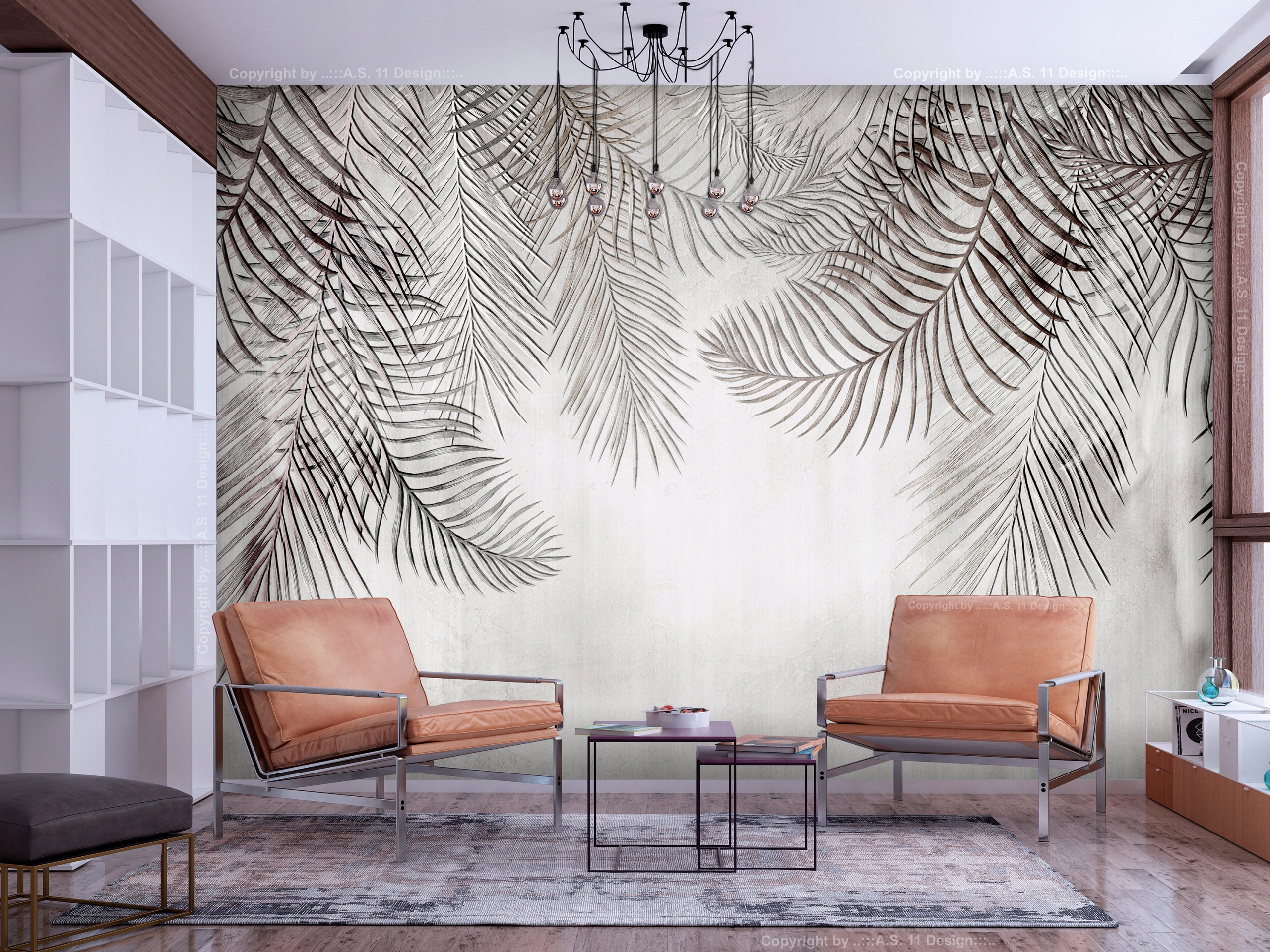 FOTOTAPETA LIŚCIE PALMY BETON 400x280 b-C-0783-a-a Marka Artgeist