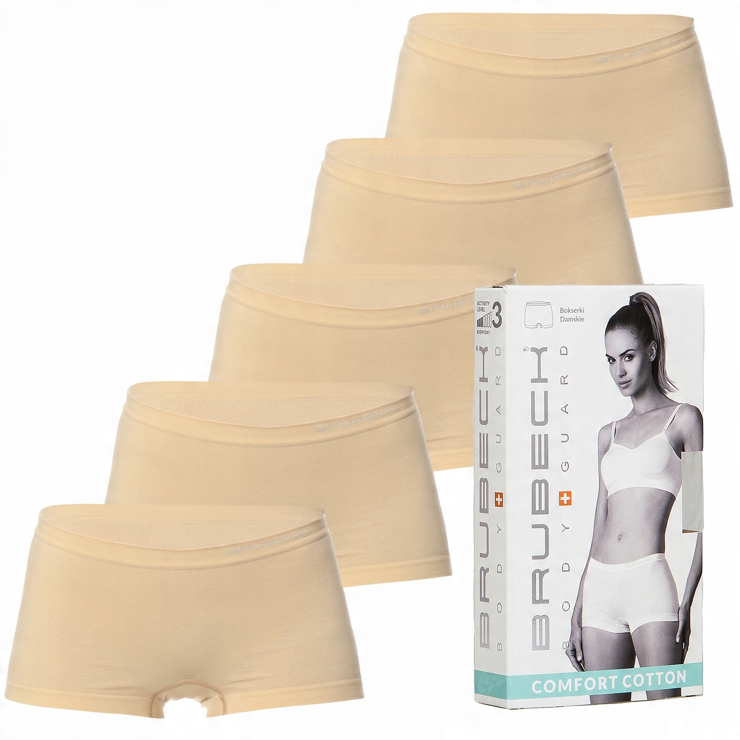 

Bezszwowe Bokserki 5szt Brubeck Cotton M BG35