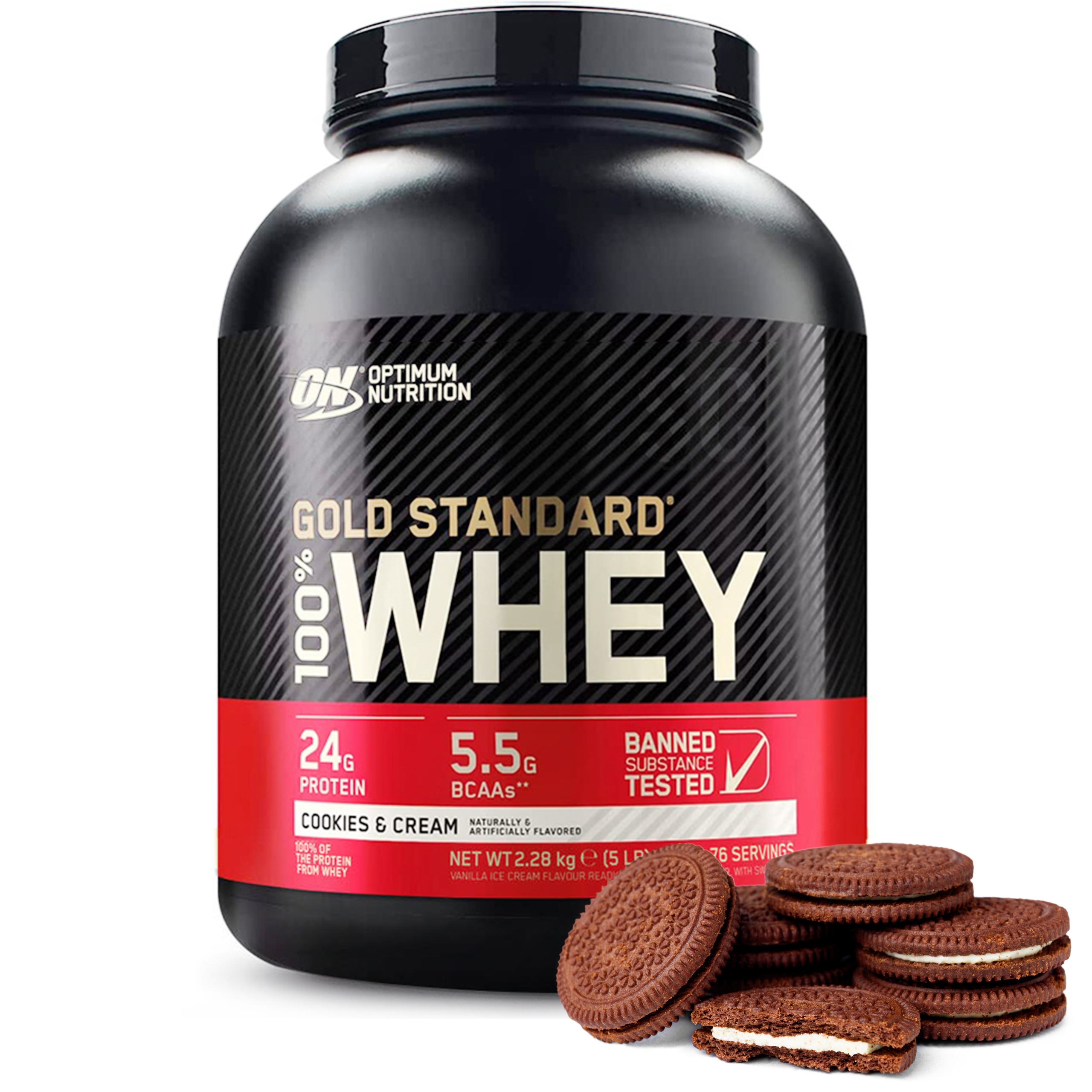 Optimum Nutrition Gold Standard Whey 100% 2270 g sušenková příchuť