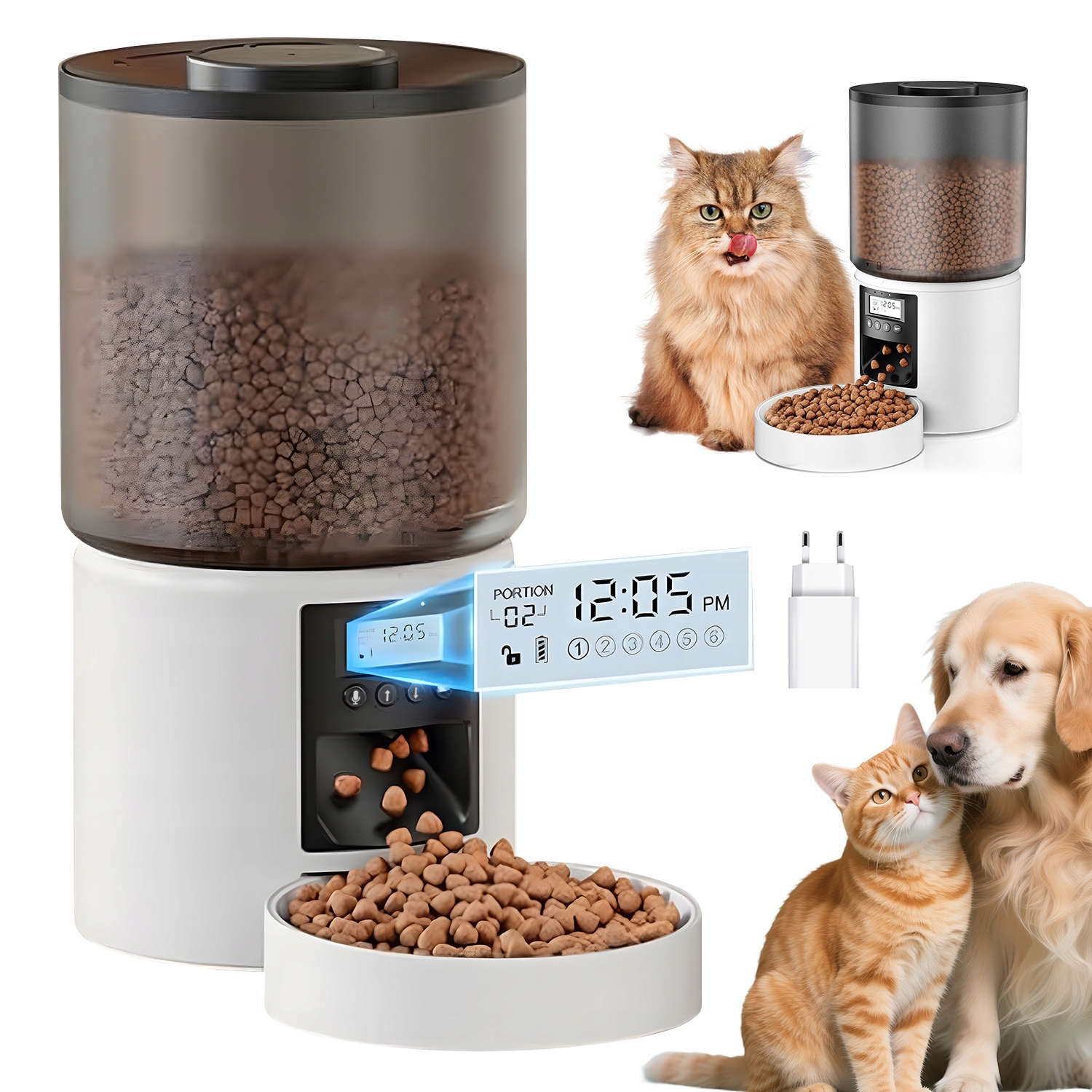 Levně Automatické 4L Programovatelné Krmítko Pro Kočky A Psy S LCD