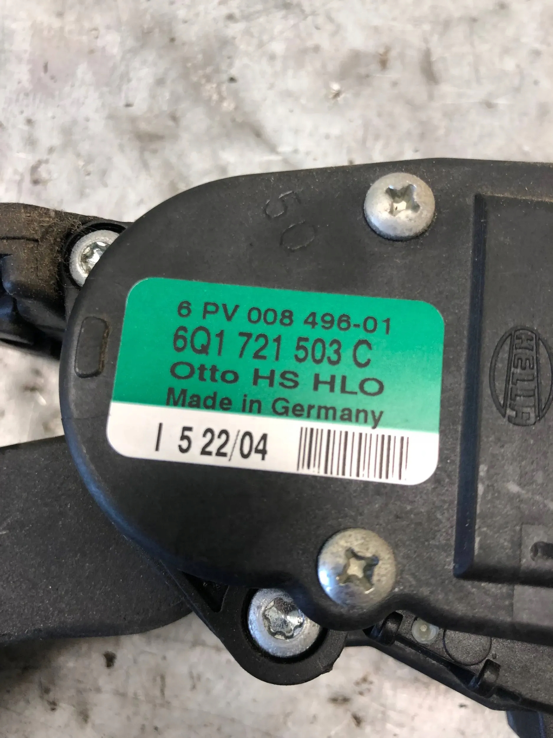 accelerator pedal potentiometer SKODA FABIA and 6Q1721503C