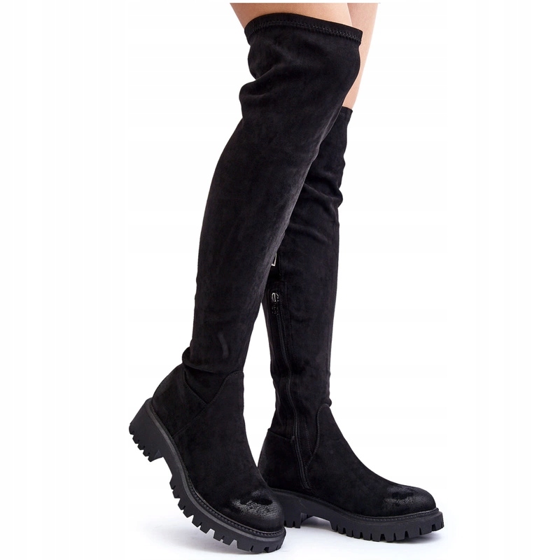 Dámské Kozačky Za Koleno Na Plochém Podpatku La.fi 270068B-SU Černé 36