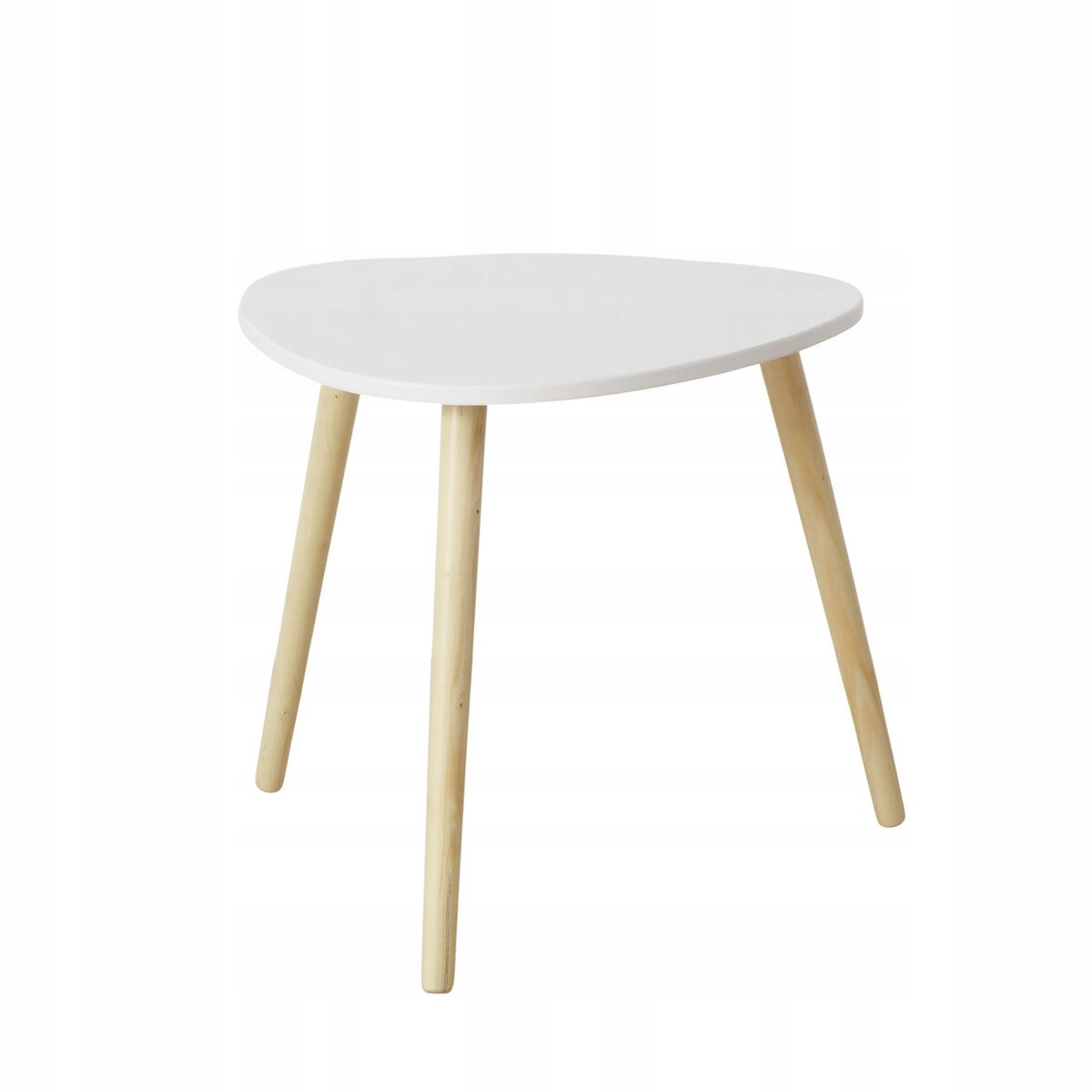 Dřevěný Konferenční Stolek, Bílý, Kompaktní, Na 3 Nohách, Visby, 45 X 48 CM