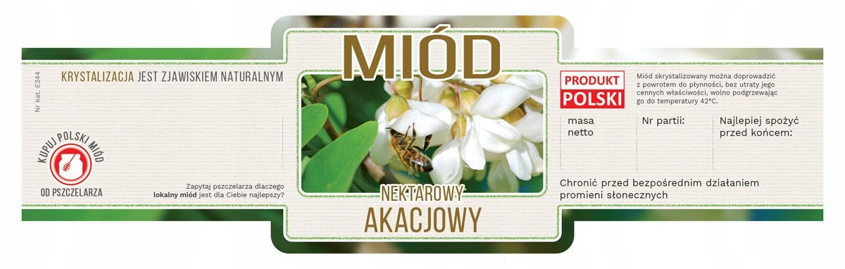 

Etykiety na miód akacjowy (100szt) E244