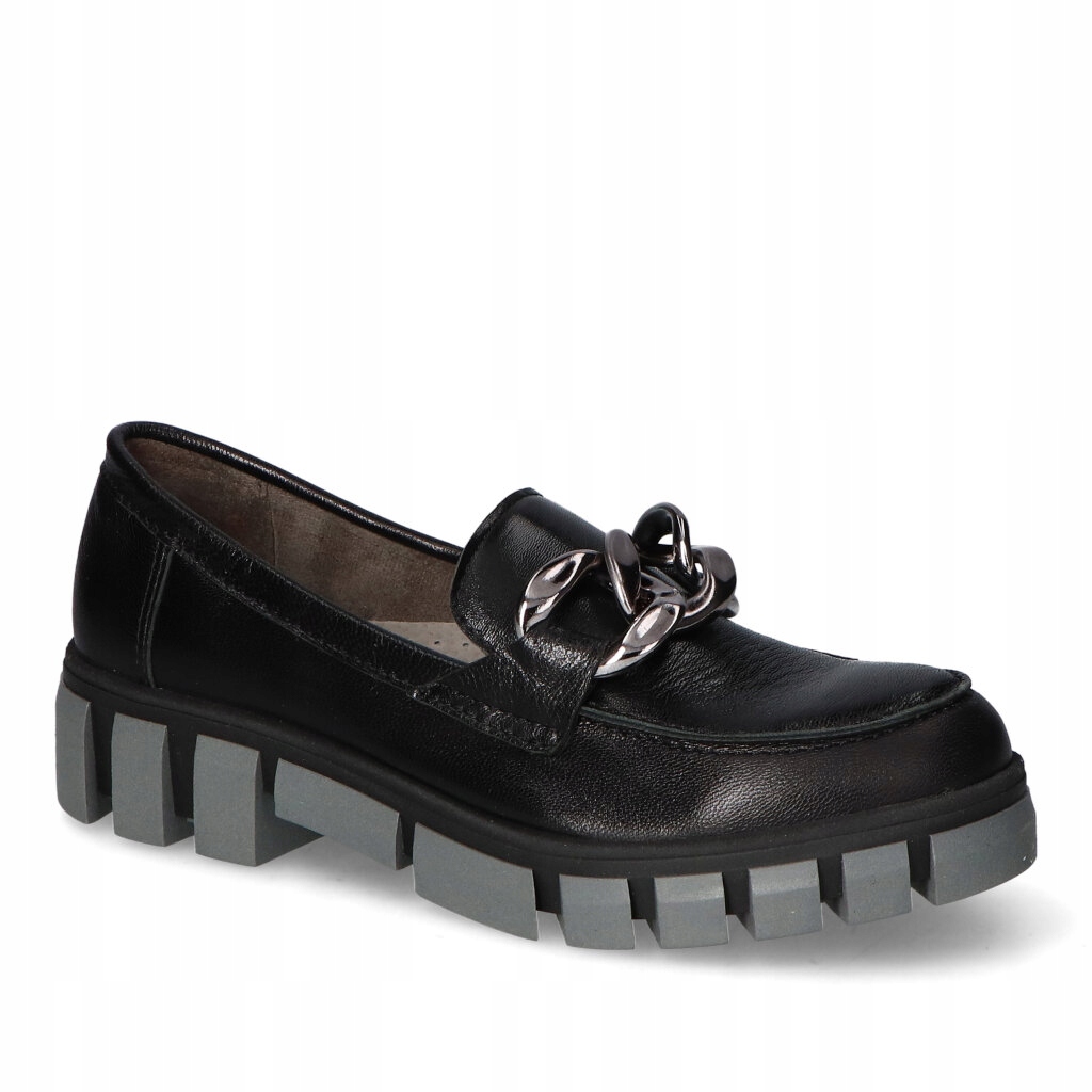 Mokasíny Nessi 23085 Černá 36 Lico Stříbrný řetěz 40